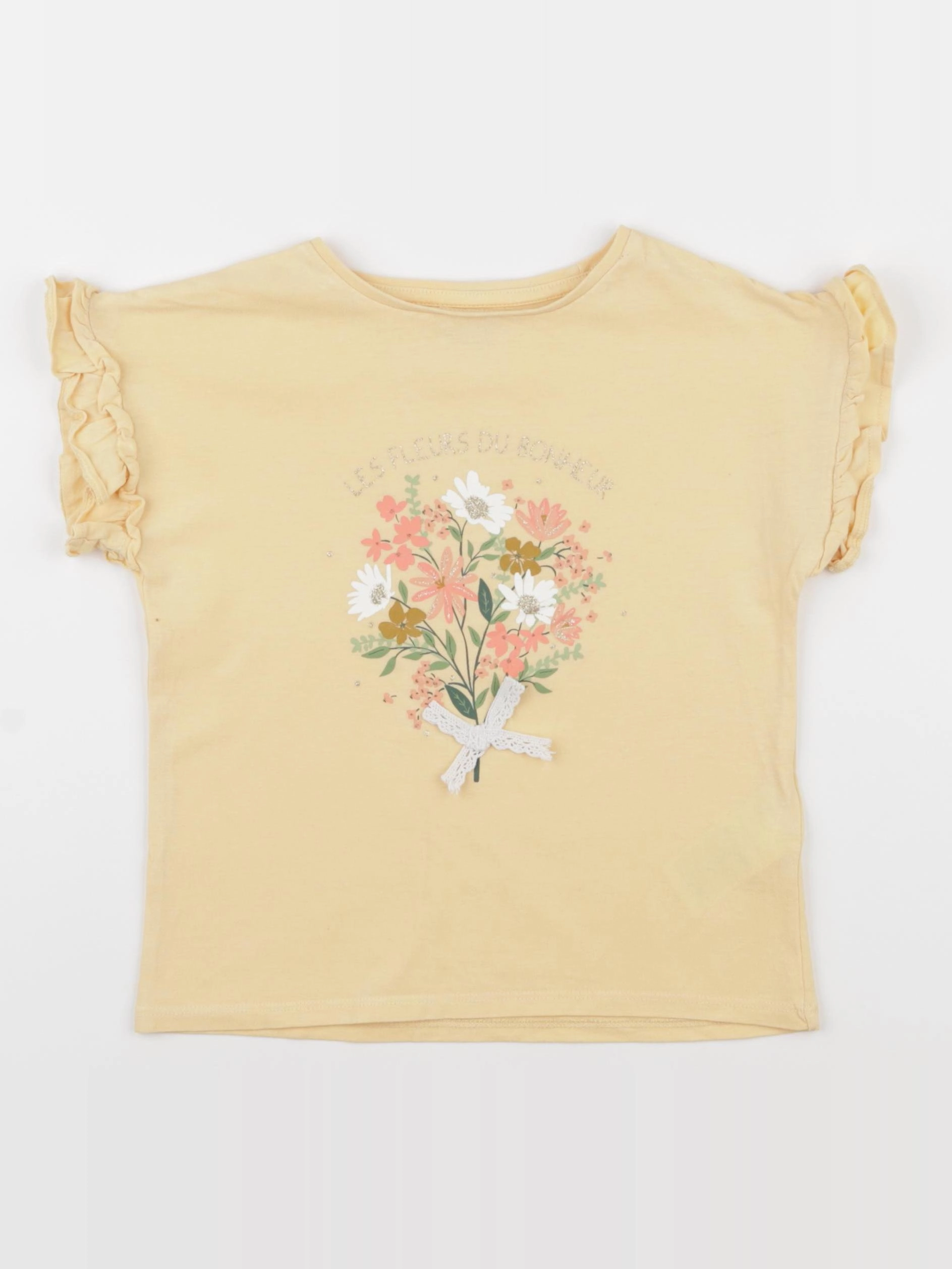 Vertbaudet - tee-shirt jaune, or - 5 ans