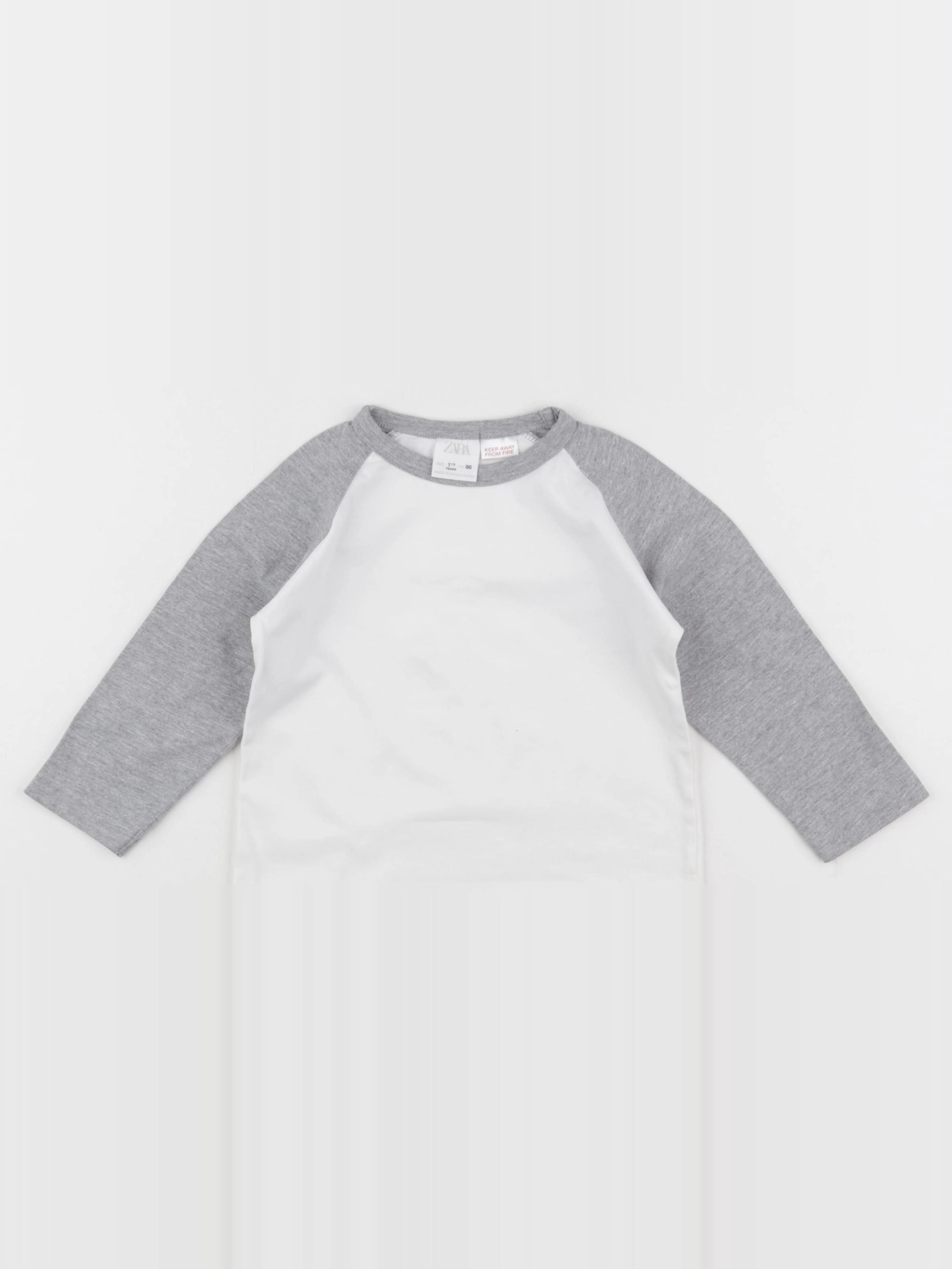 Zara - tee-shirt blanc, gris - 18 mois