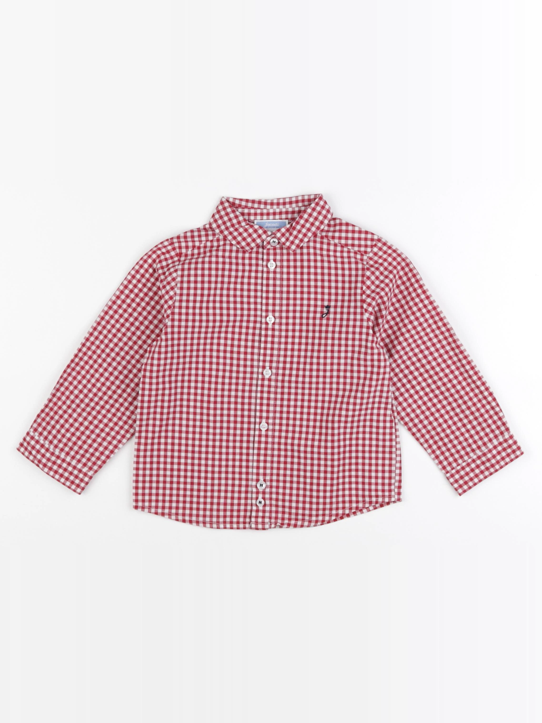 Jacadi - chemise blanc, rouge - 24 mois
