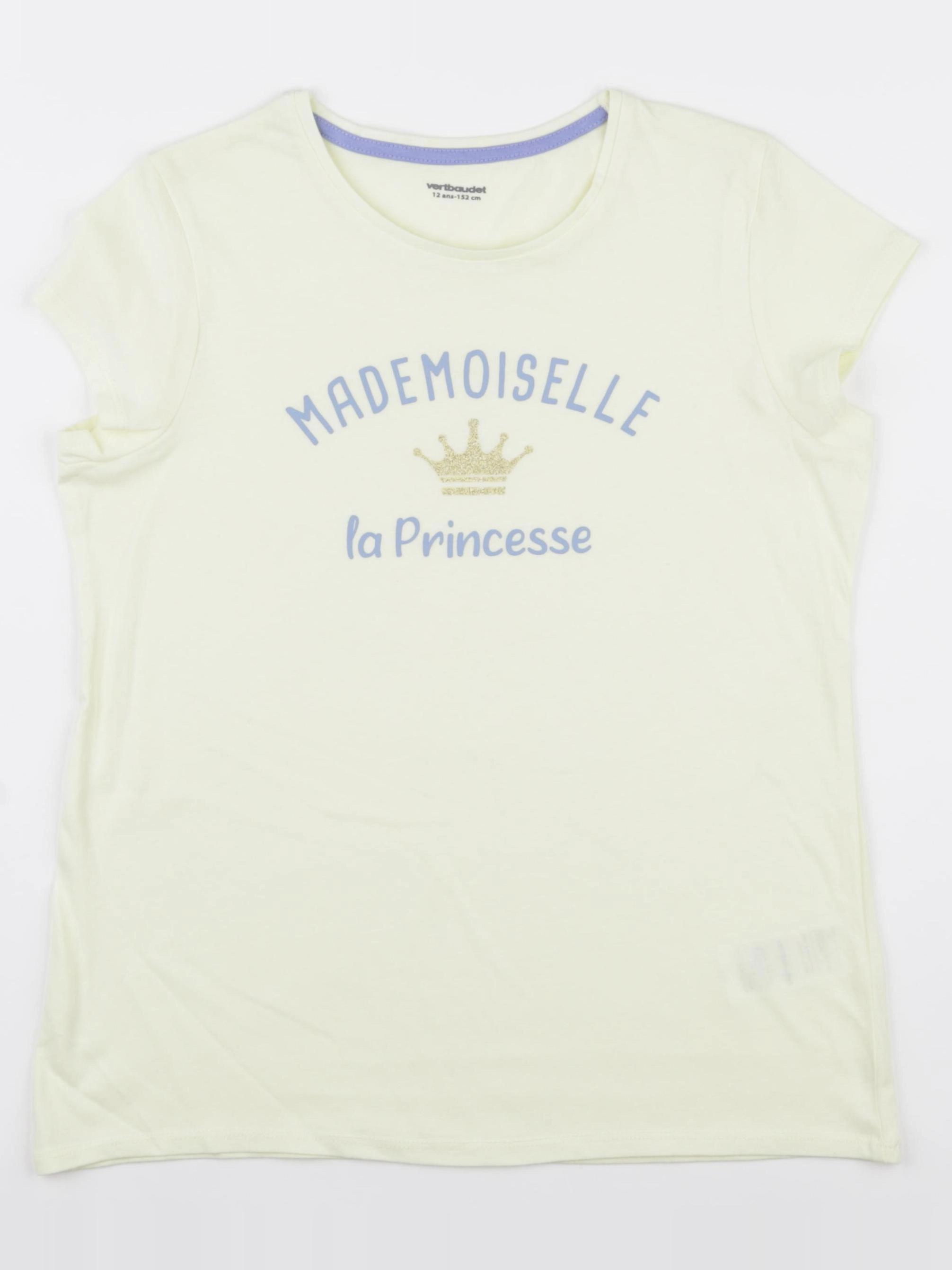 Vertbaudet - tee-shirt jaune, or - 12 ans