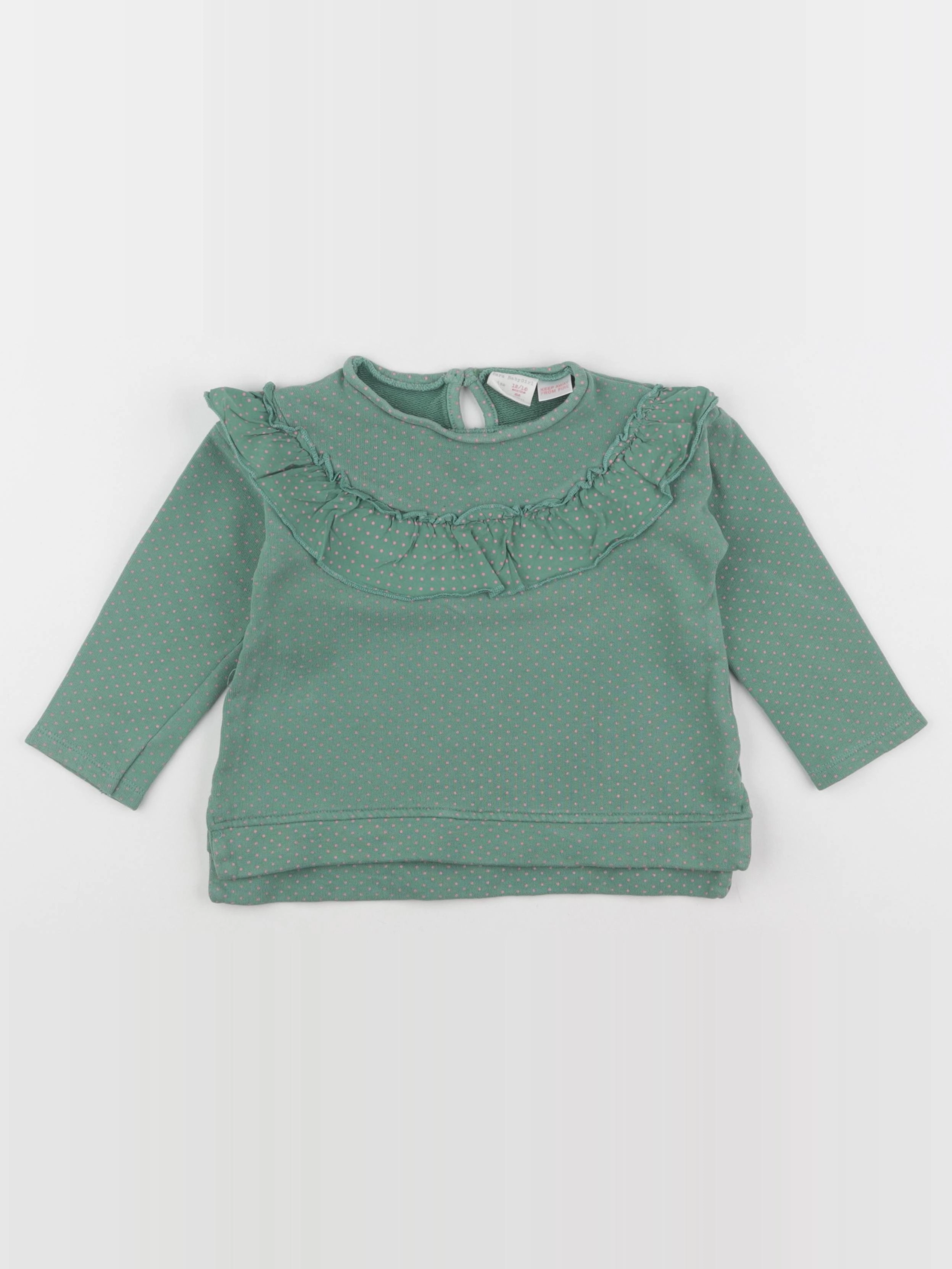 Zara - sweat vert - 12/18 mois
