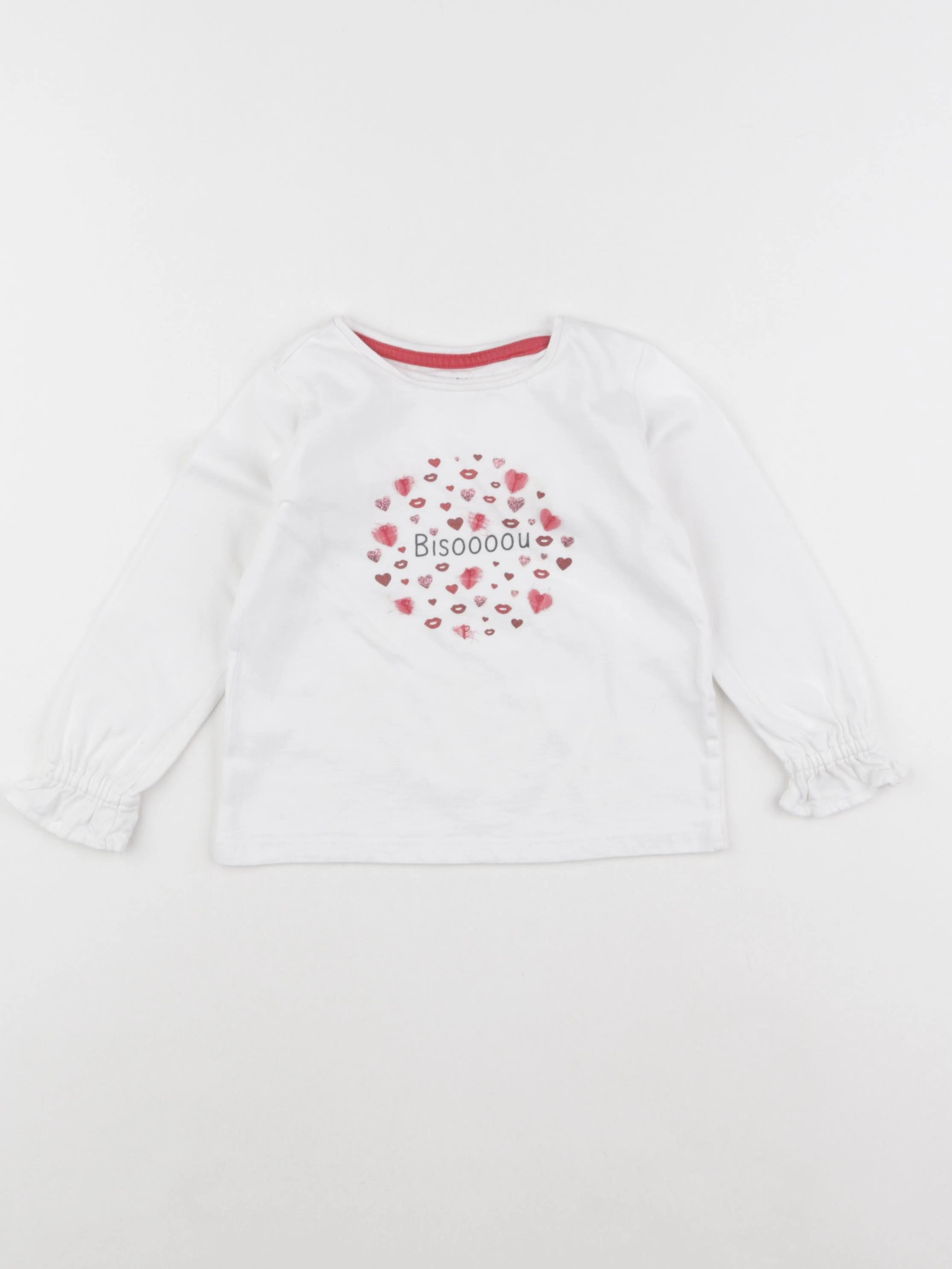 Vertbaudet - tee-shirt blanc - 2 ans