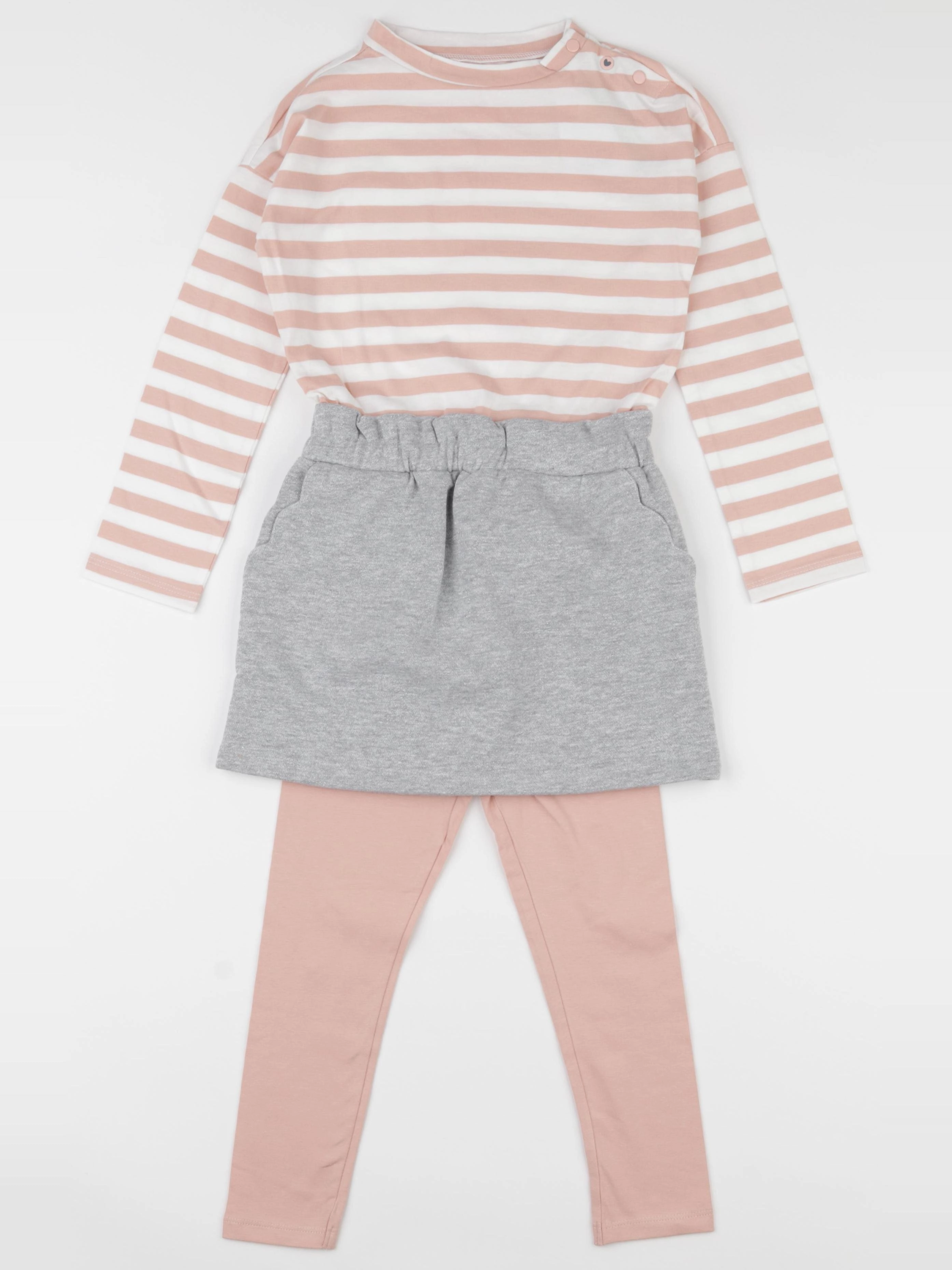 Vertbaudet - ensemble blanc, rose - 5 ans