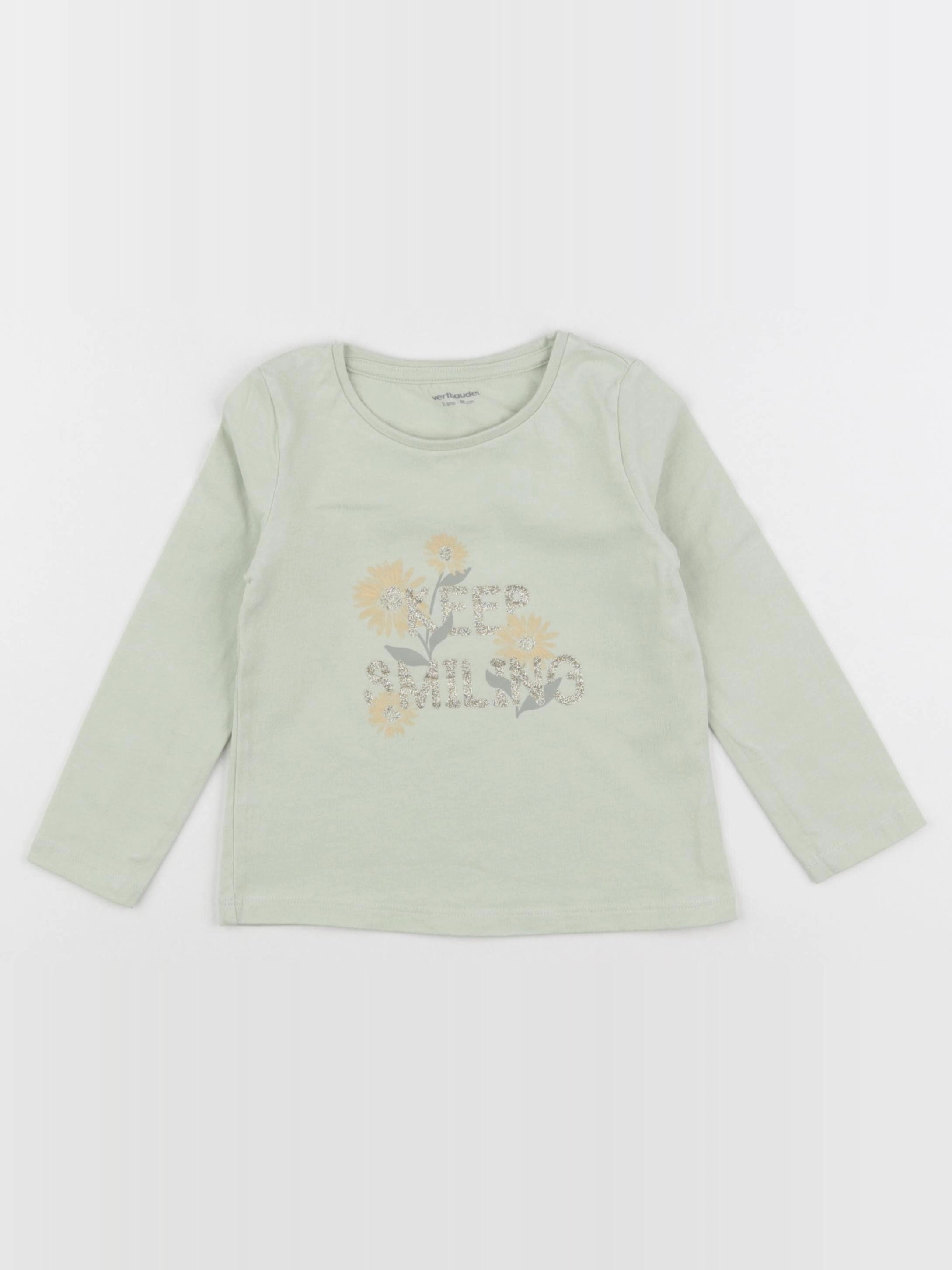 Vertbaudet - tee-shirt vert - 2 ans
