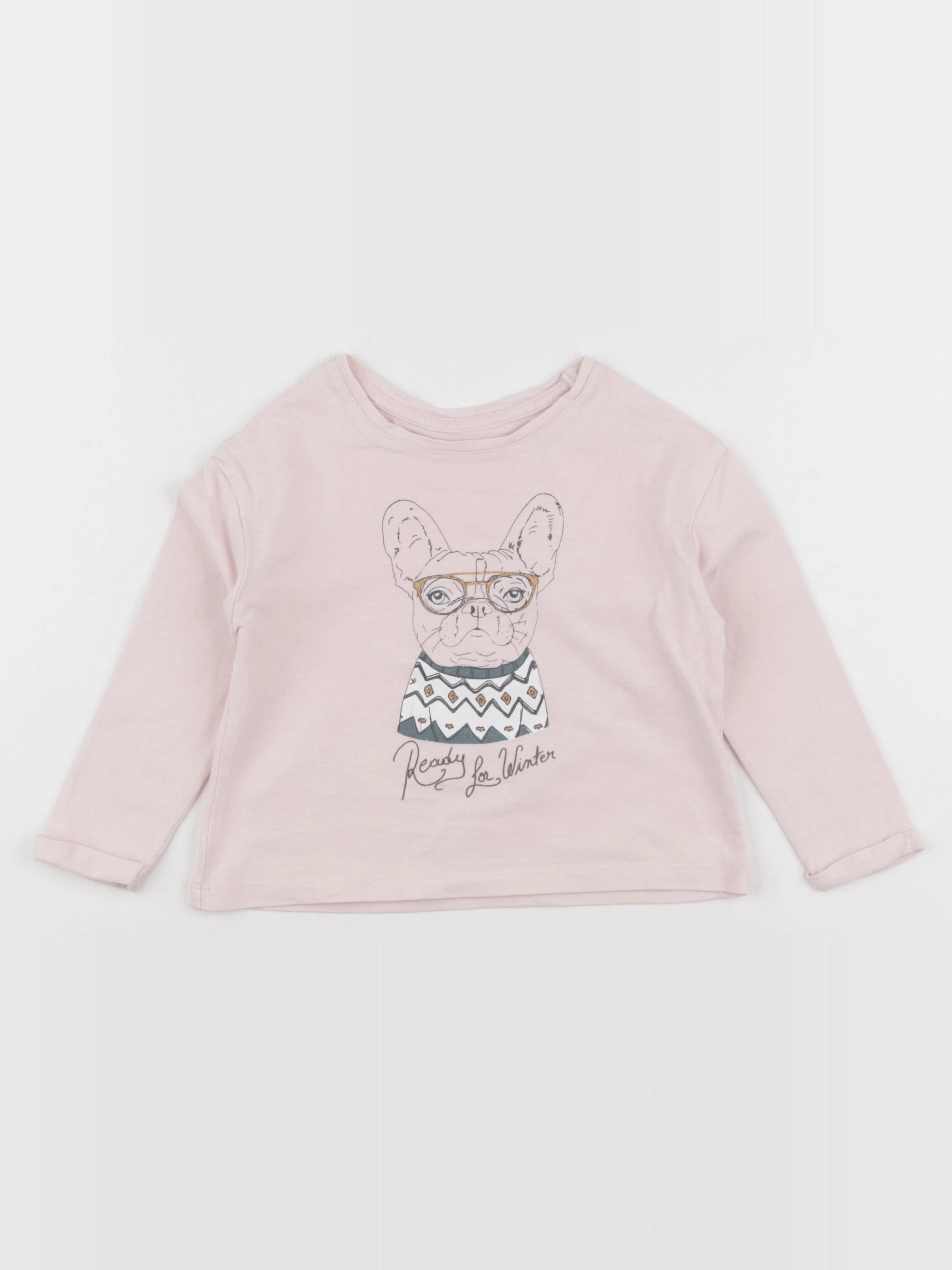 Vertbaudet - tee-shirt rose - 2 ans