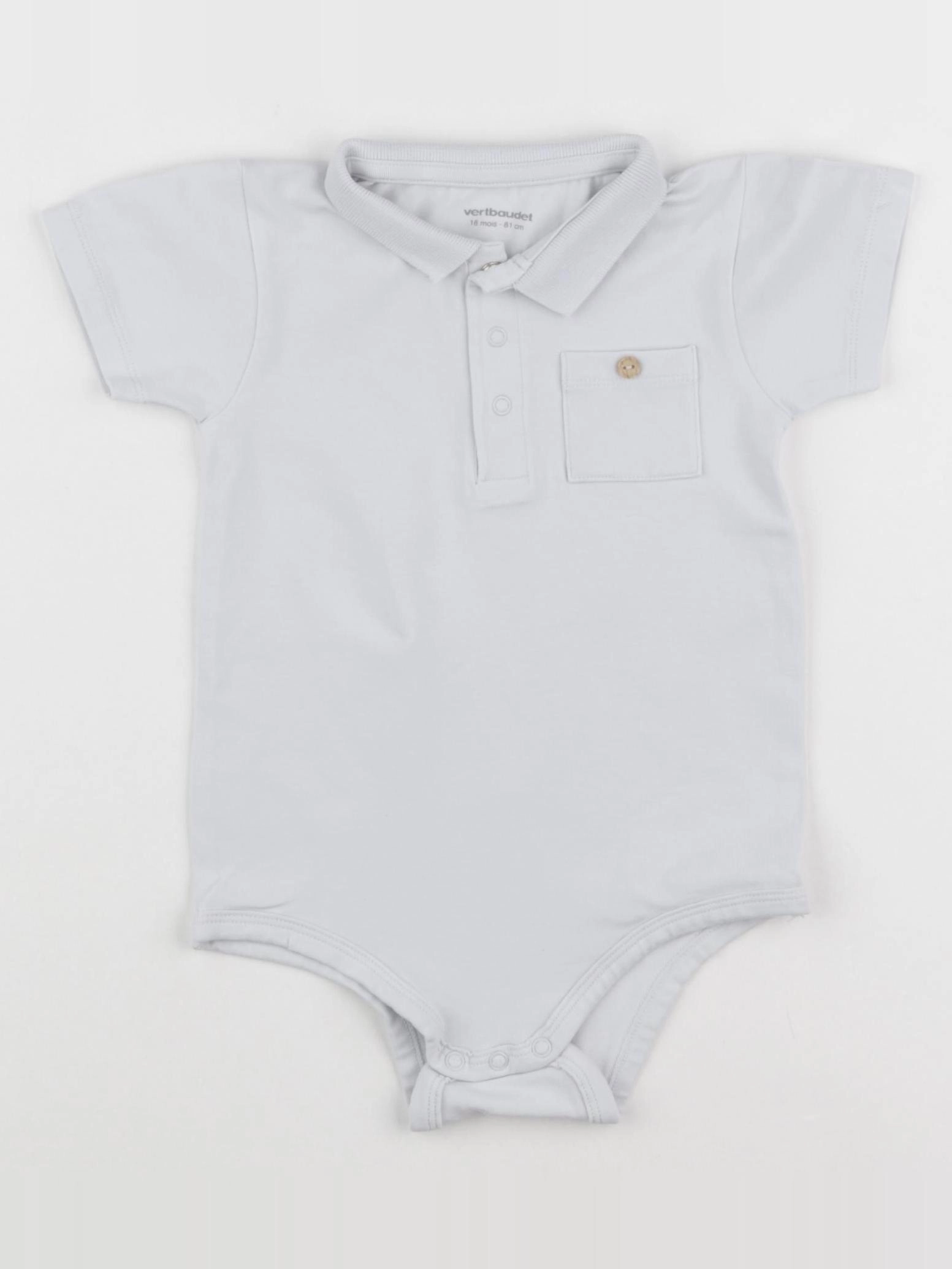 Vertbaudet - body à col gris - 18 mois