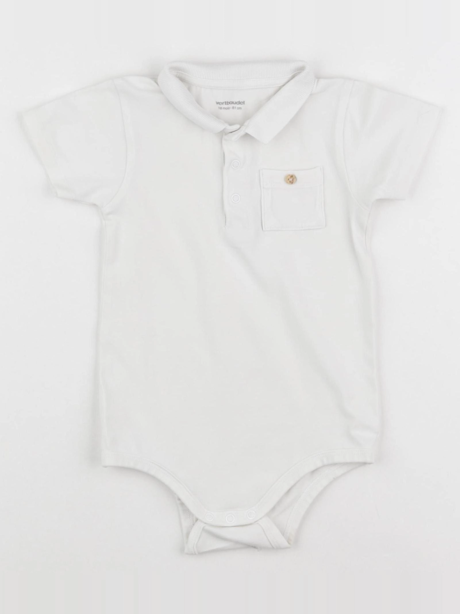 Vertbaudet - body à col beige - 18 mois