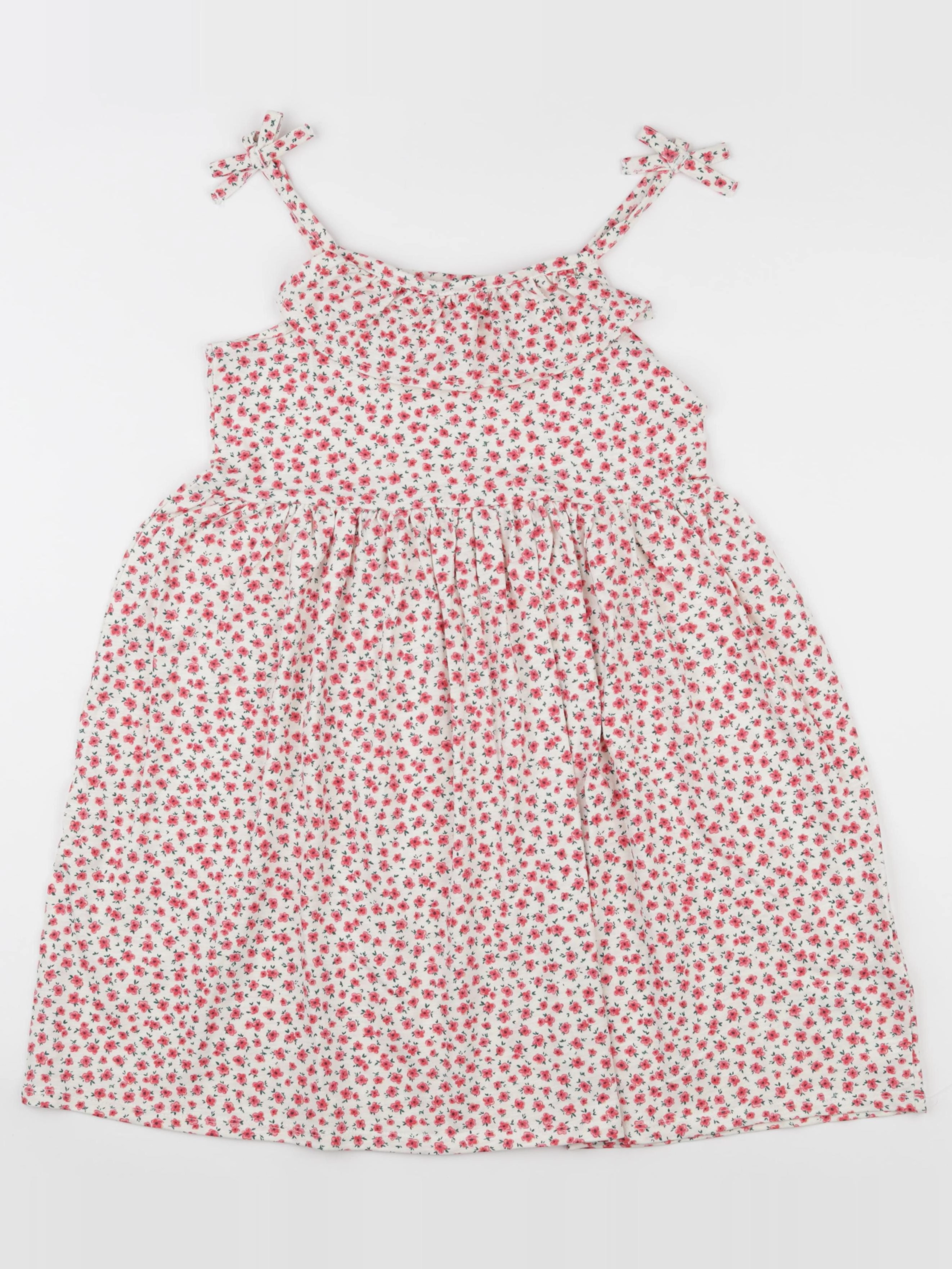 Vertbaudet - robe blanc, rose - 10 ans