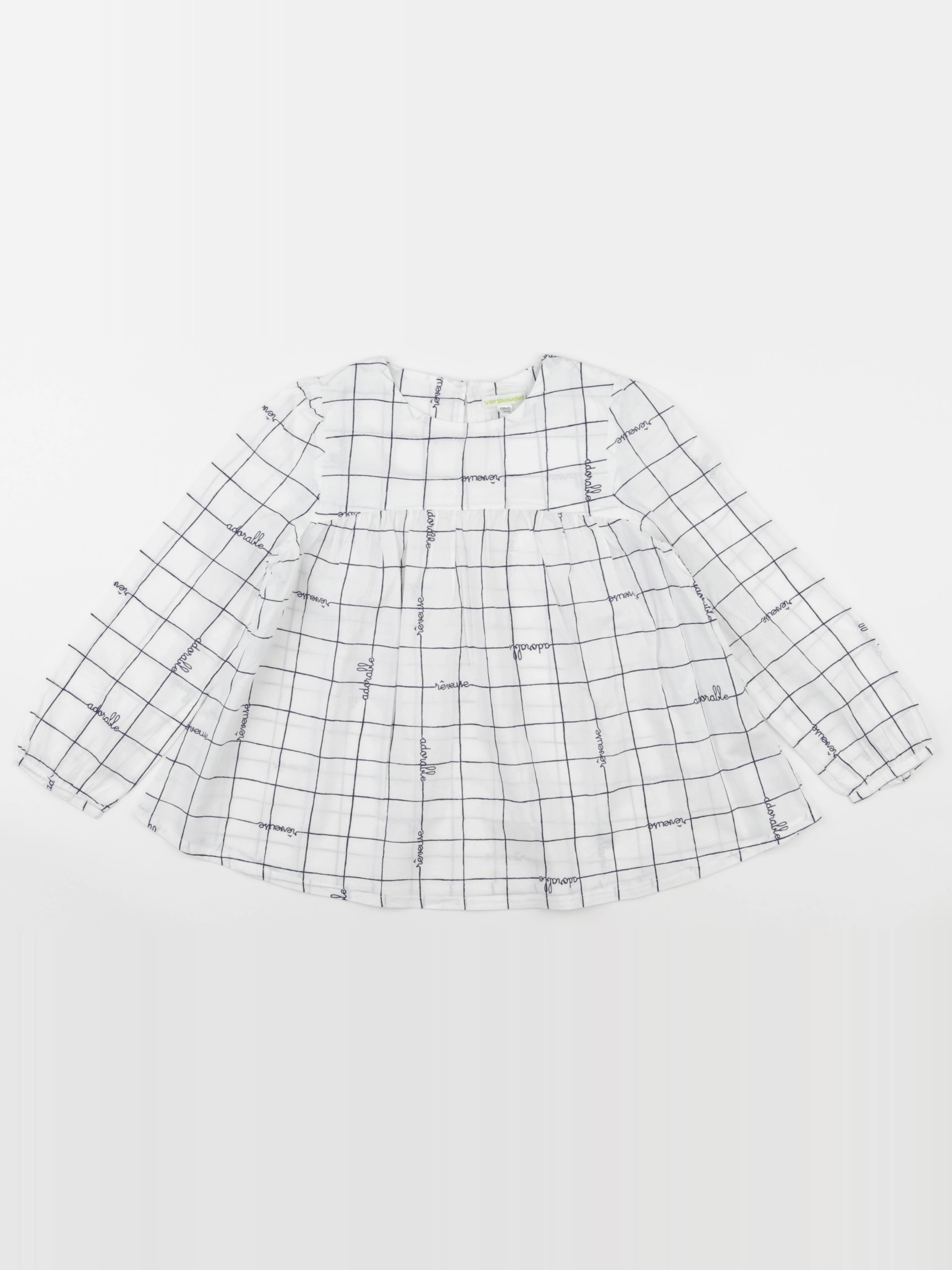 Vertbaudet - blouse blanc, bleu - 8 ans