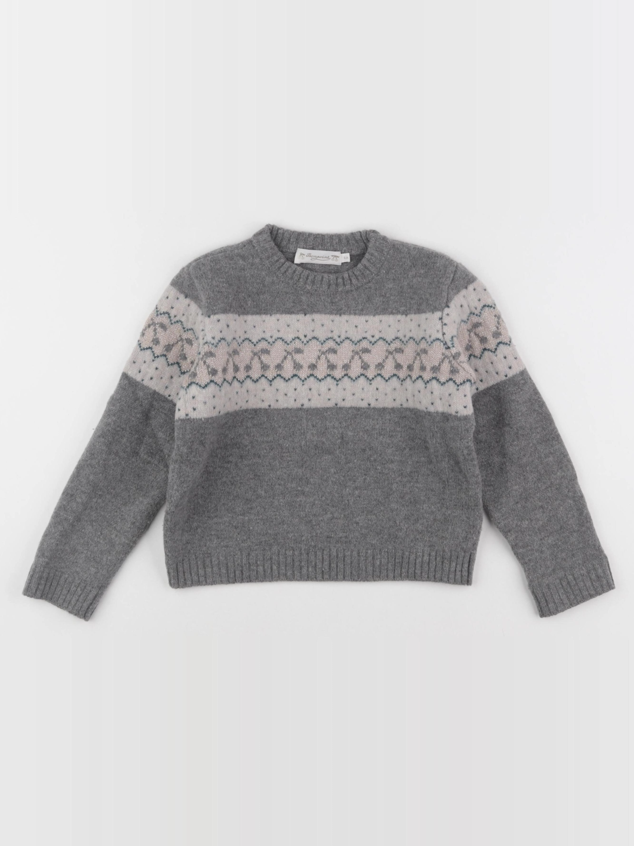 Bonpoint - pull gris - 6 ans