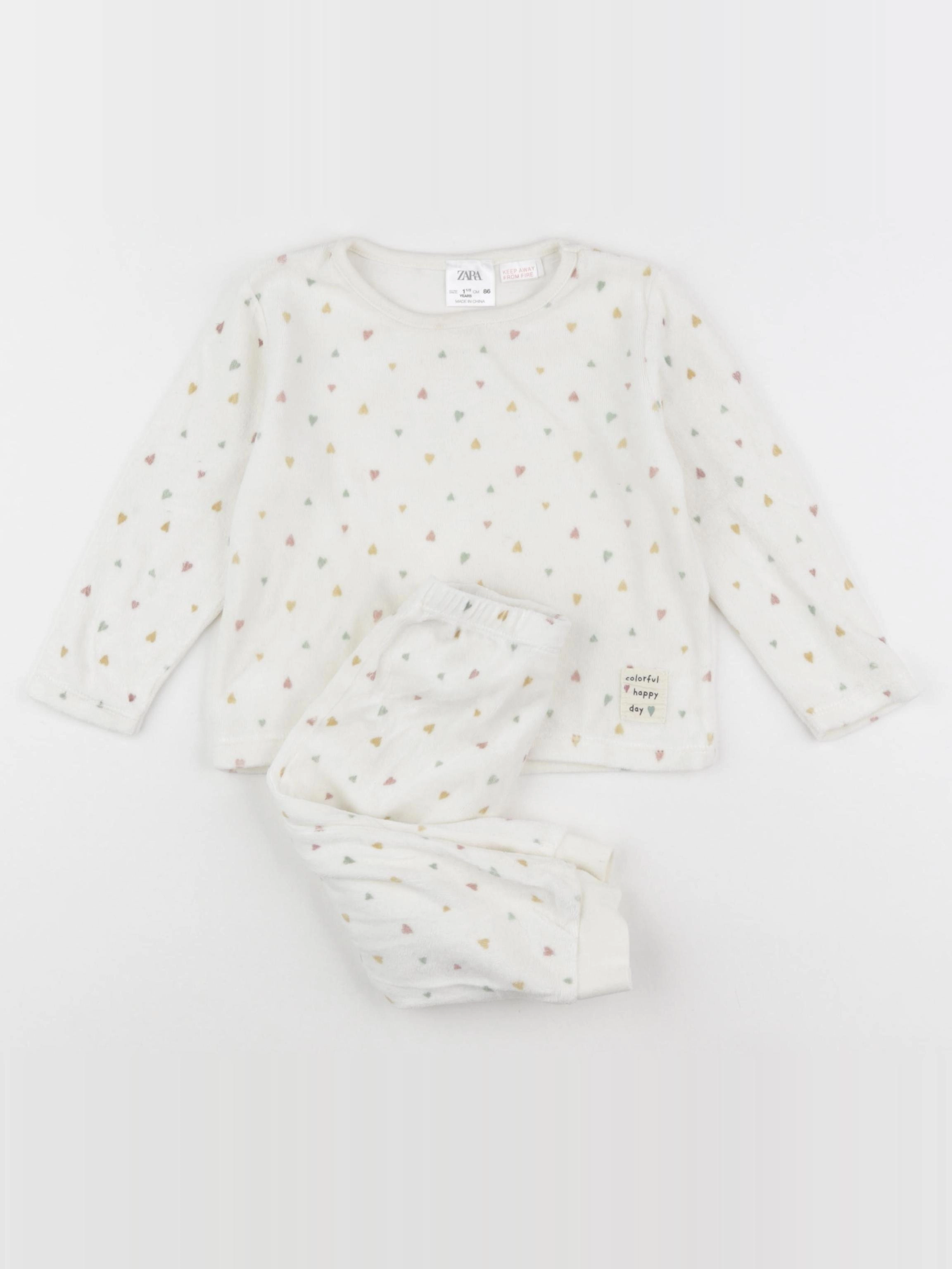 Zara - pyjama velours beige - 18 mois