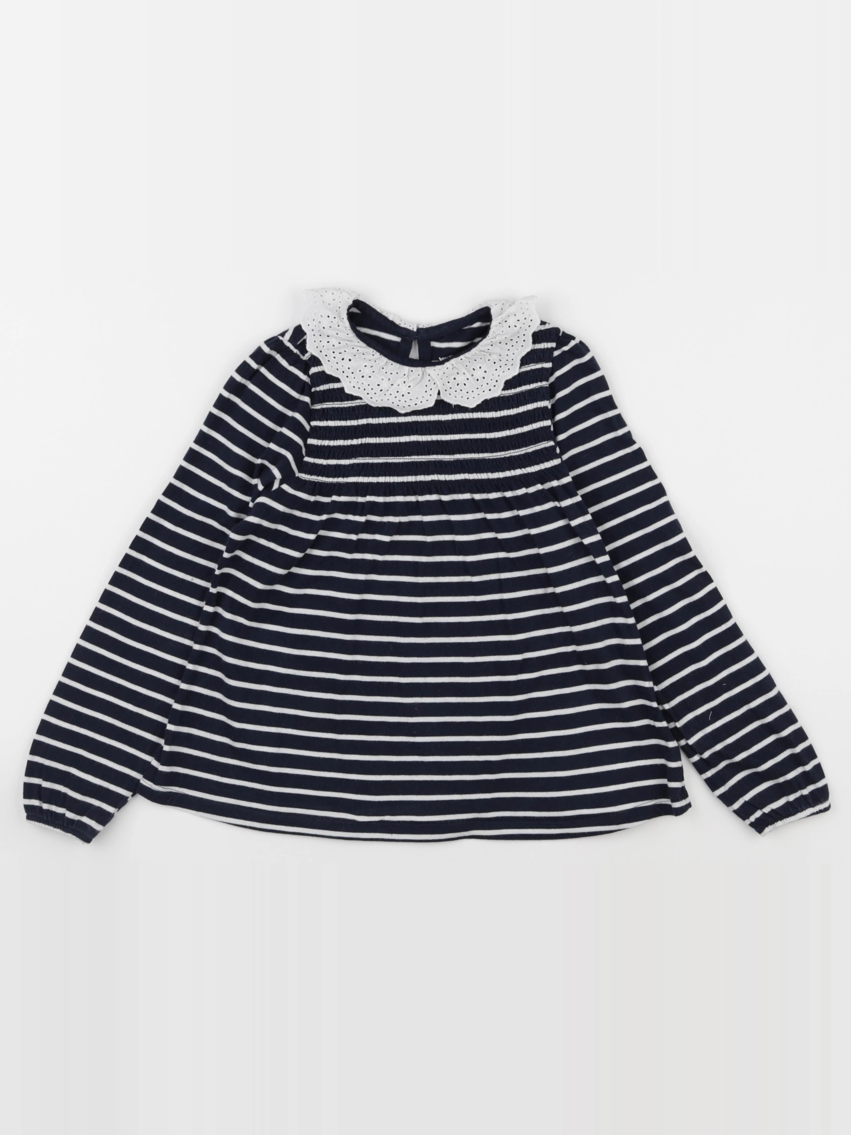 Vertbaudet - tee-shirt bleu, blanc - 8 ans