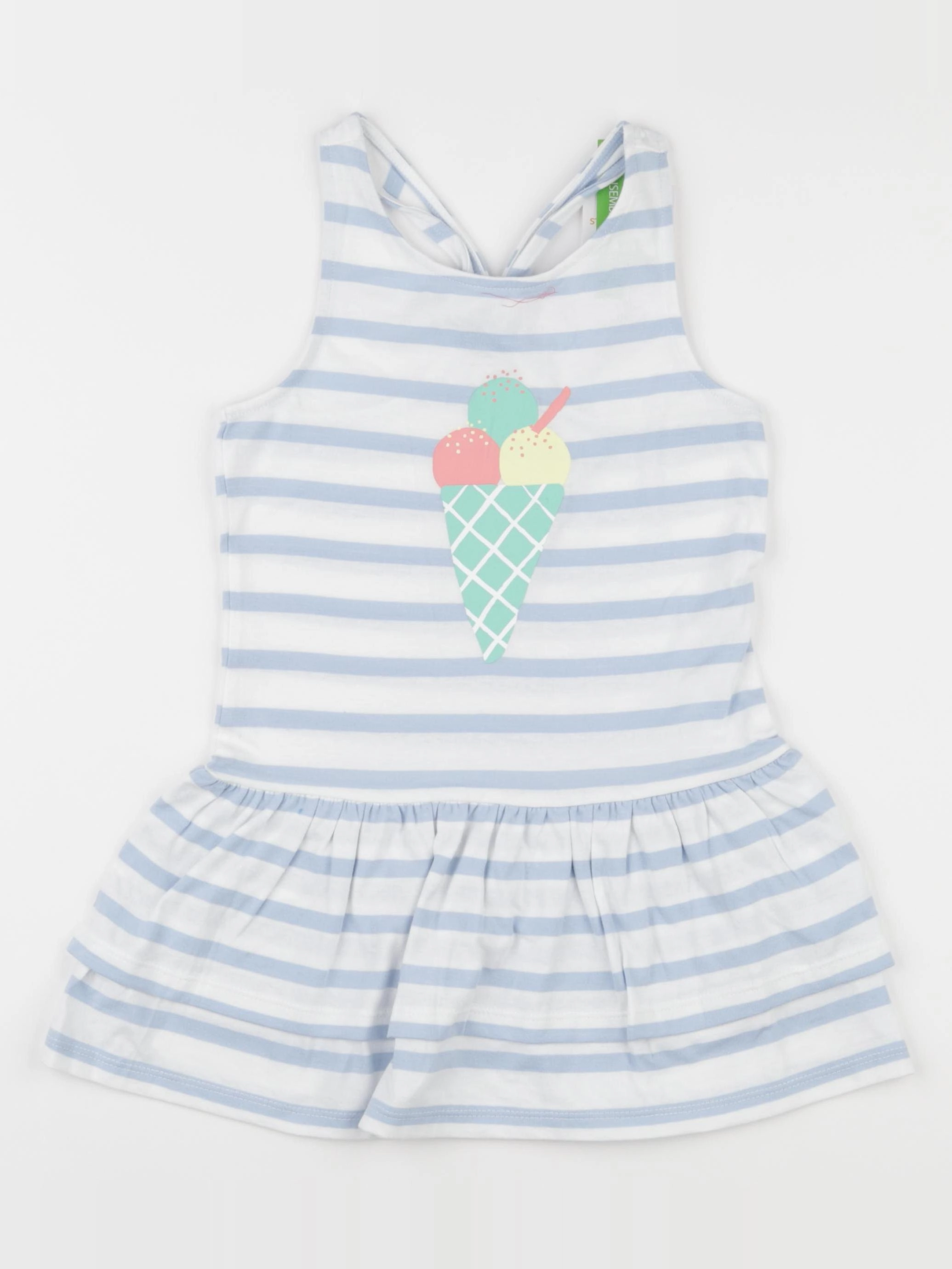 Vertbaudet - robe bleu, blanc - 5 ans