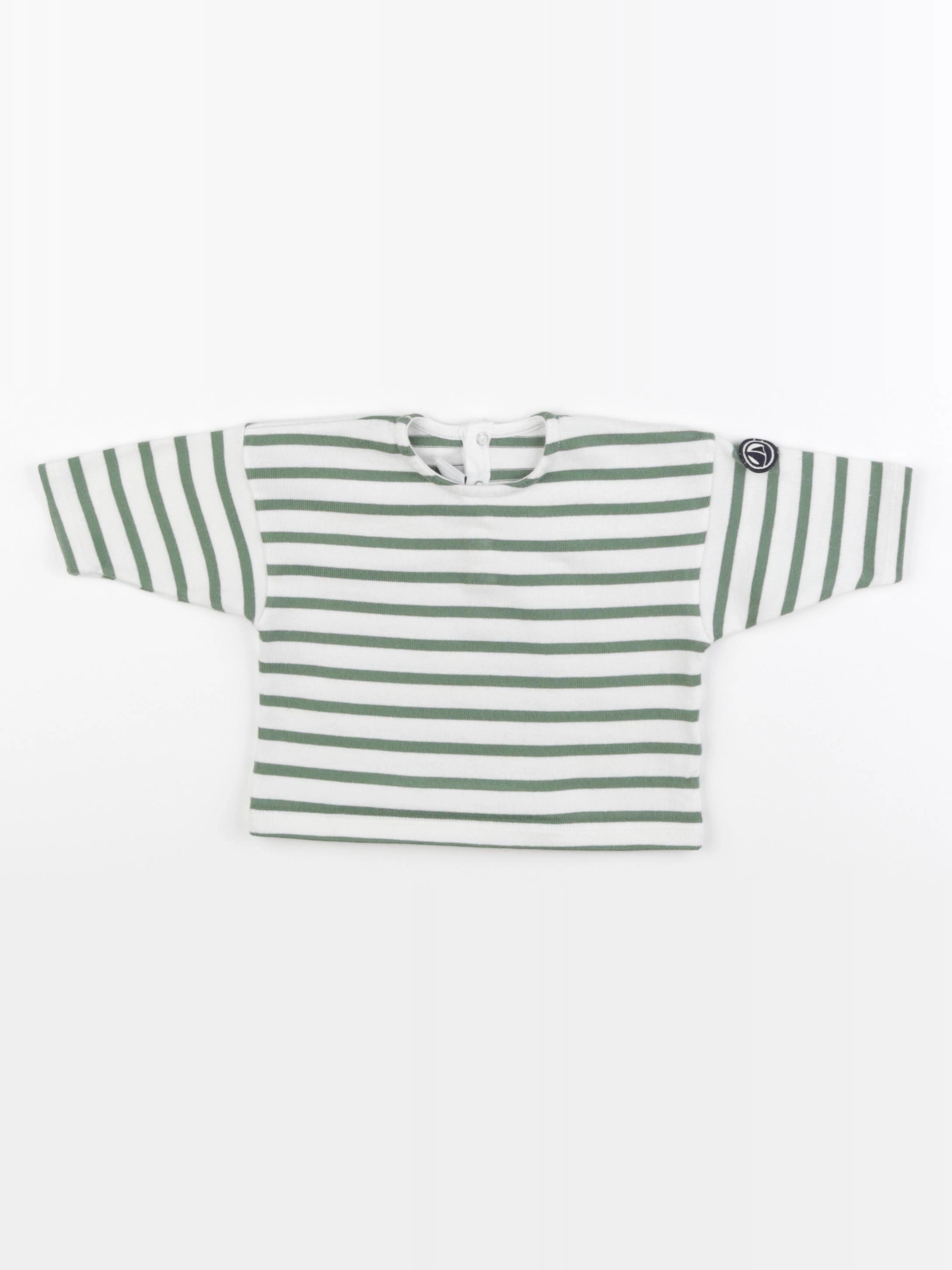 Petit Bateau - pull blanc, vert - 6 mois