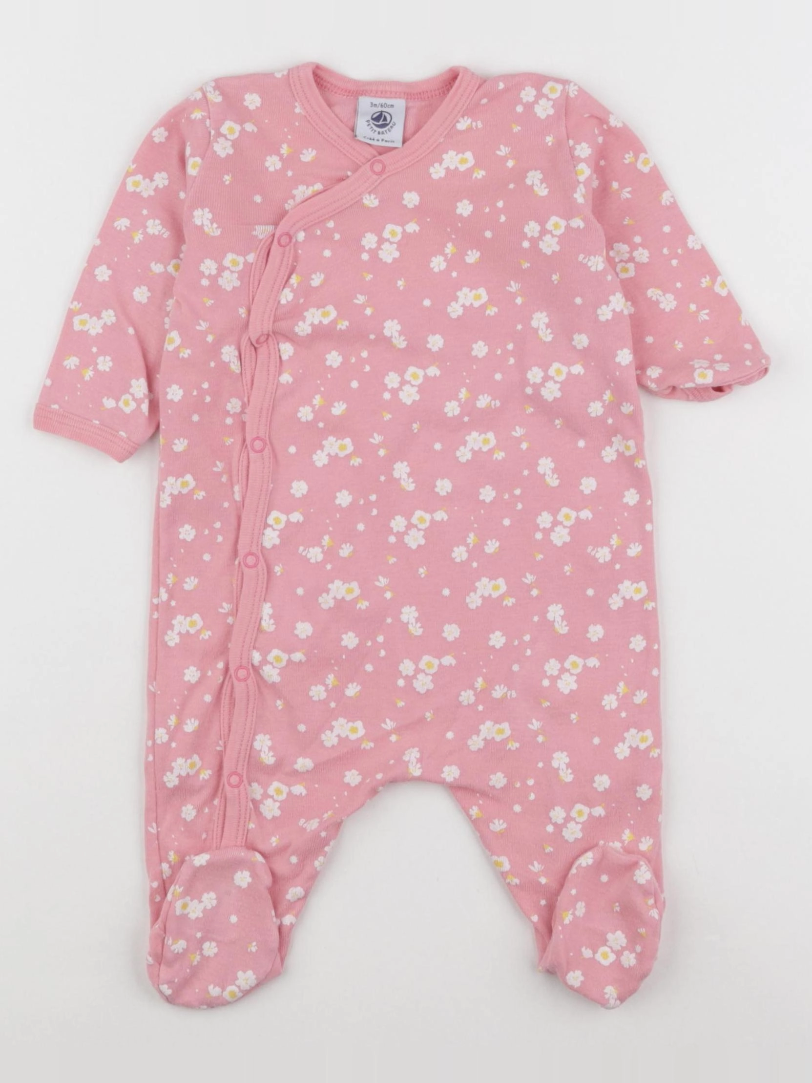 Petit Bateau - pyjama coton rose - 3 mois