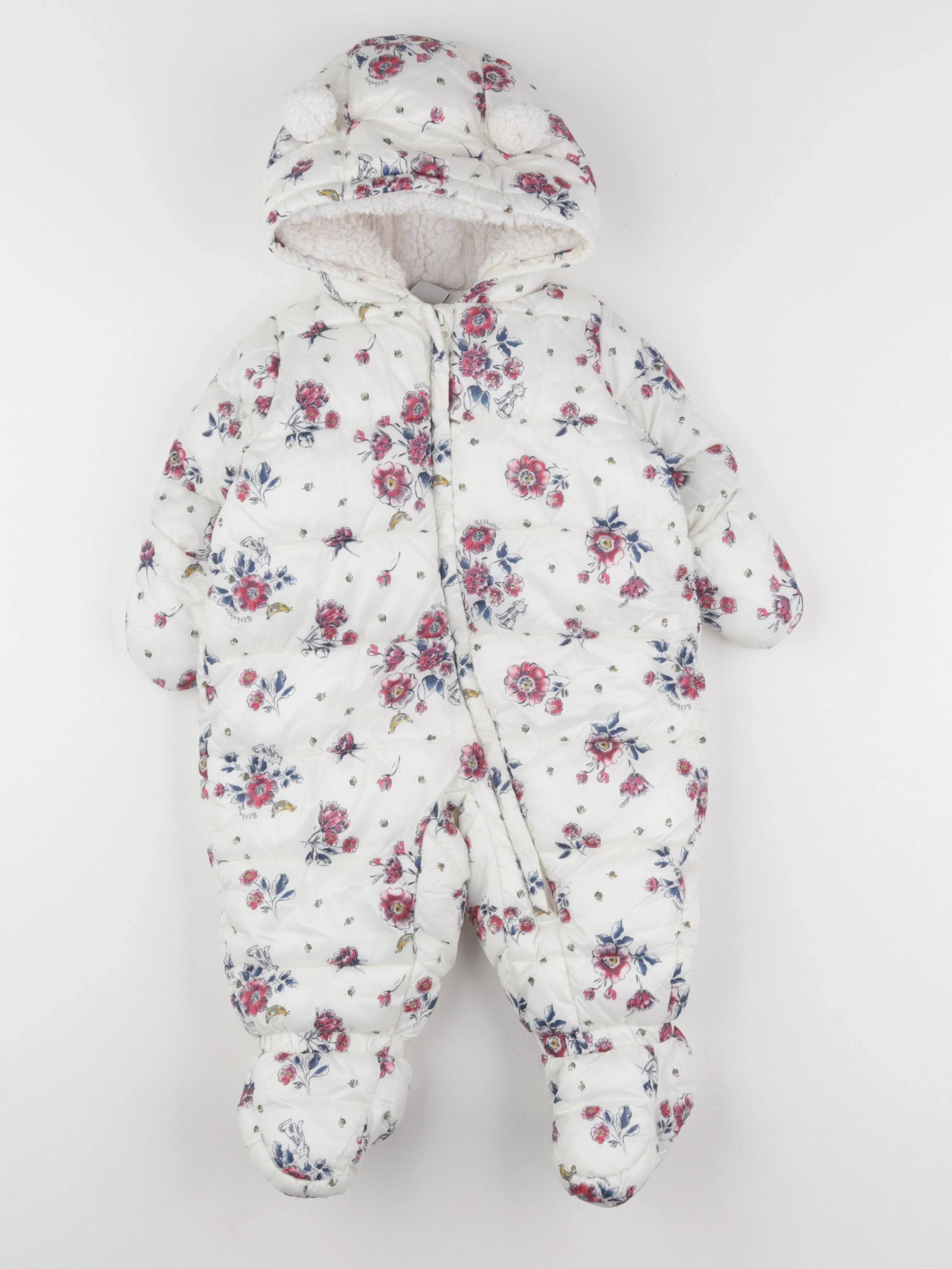 Petit Bateau - combi-pilote blanc - 12 mois