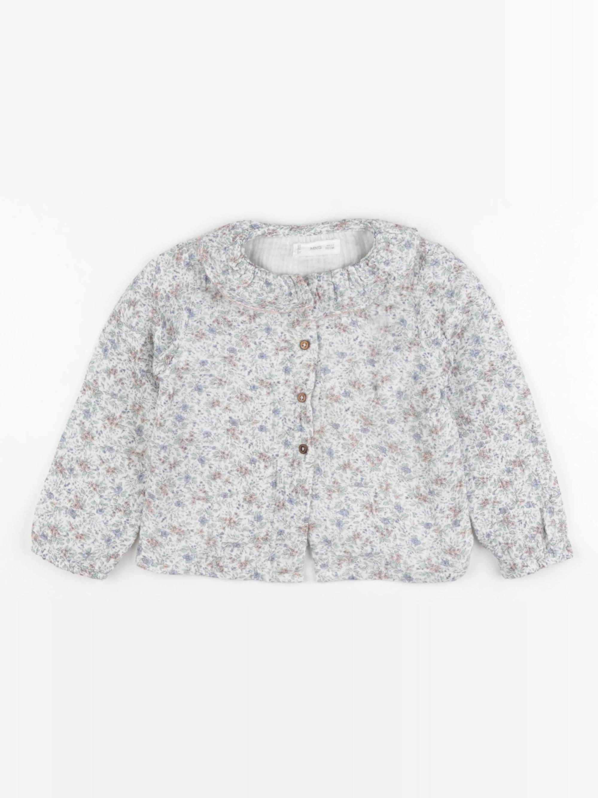 Mango - blouse bleu - 2/3 ans