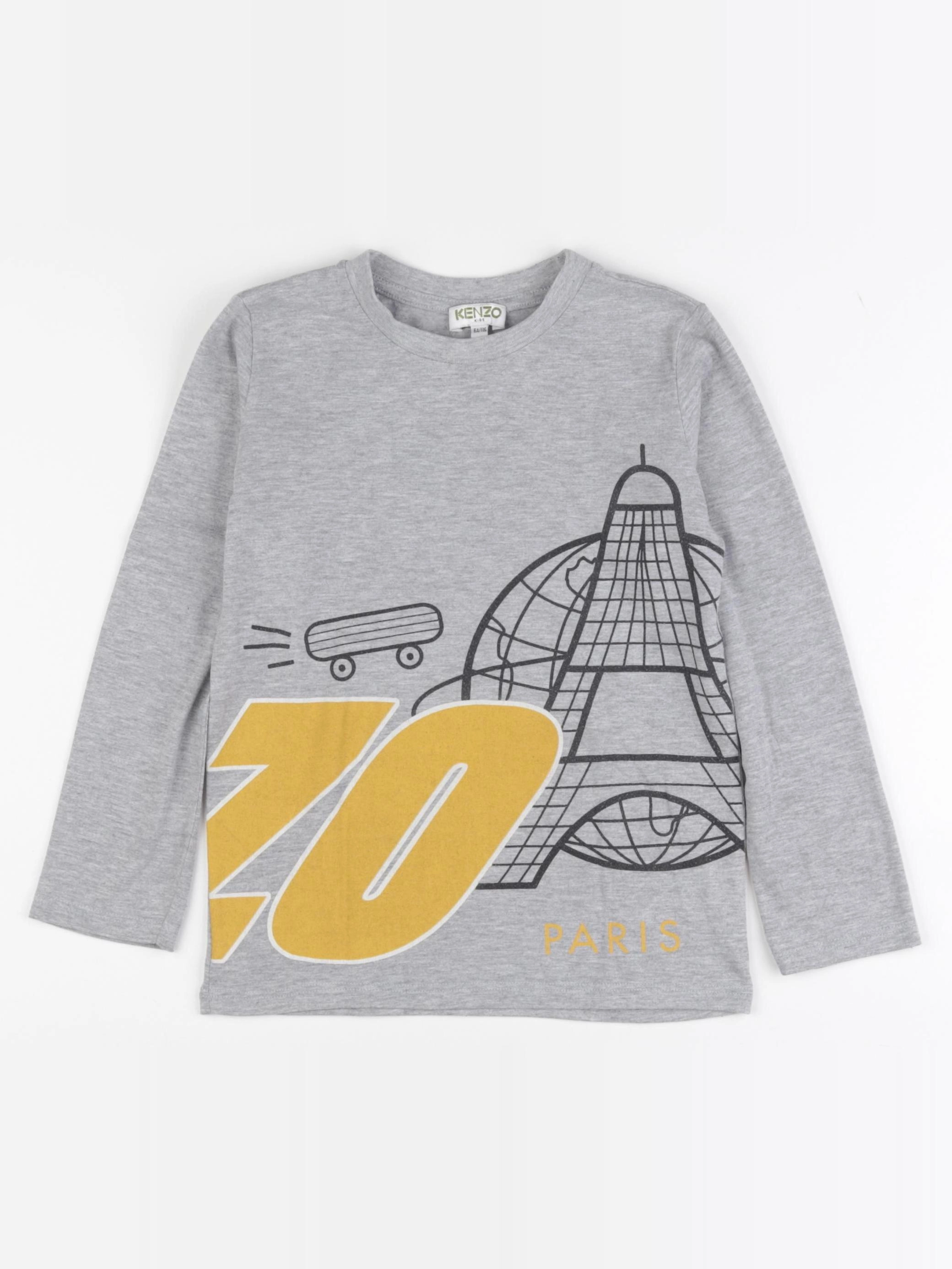 Kenzo - tee-shirt imprimé au dos gris - 6 ans