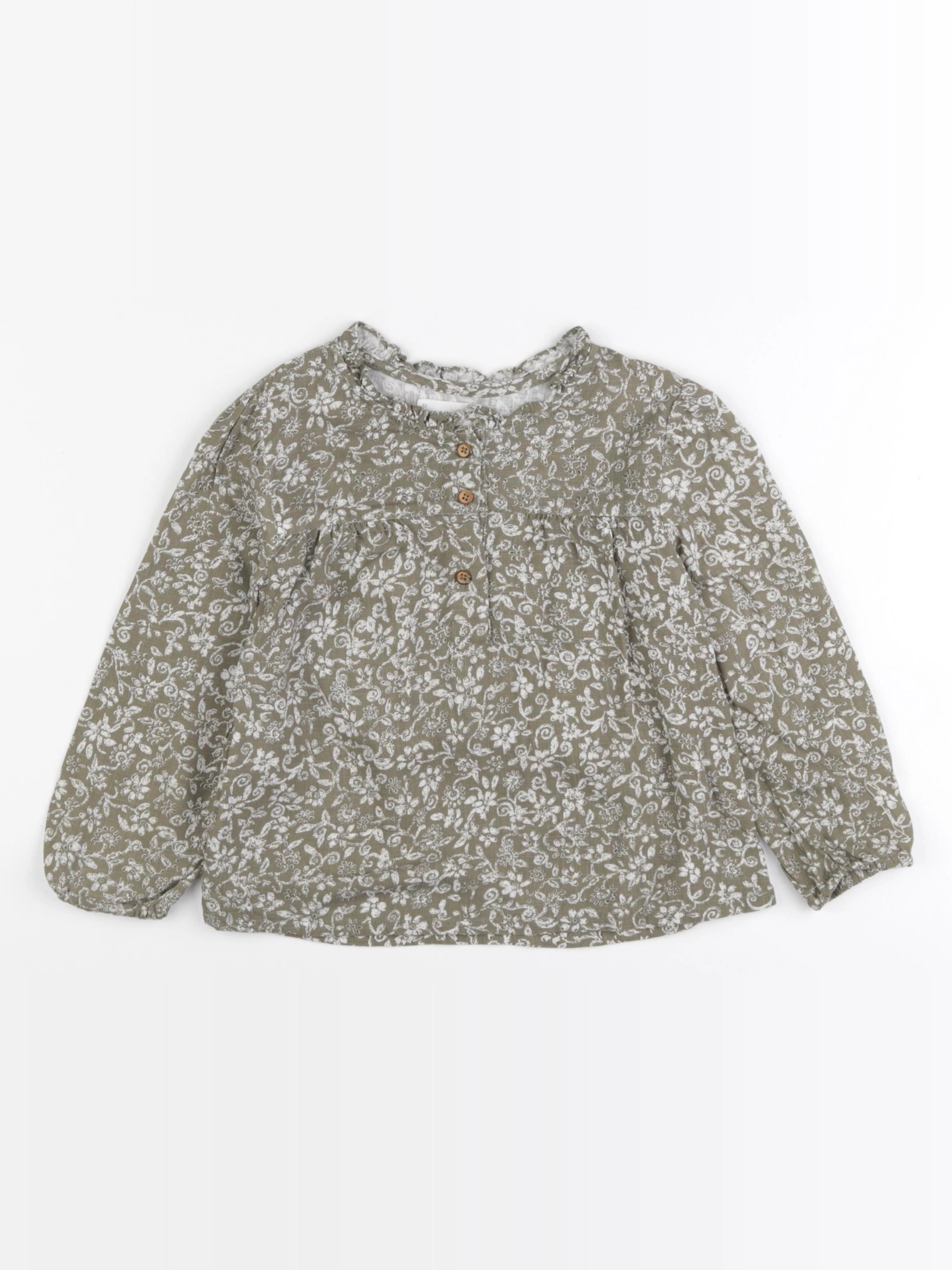 Mango - blouse vert - 3/4 ans
