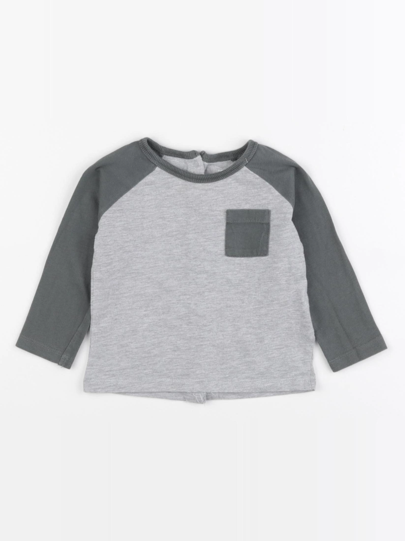 Vertbaudet - tee-shirt gris, vert - 9 mois