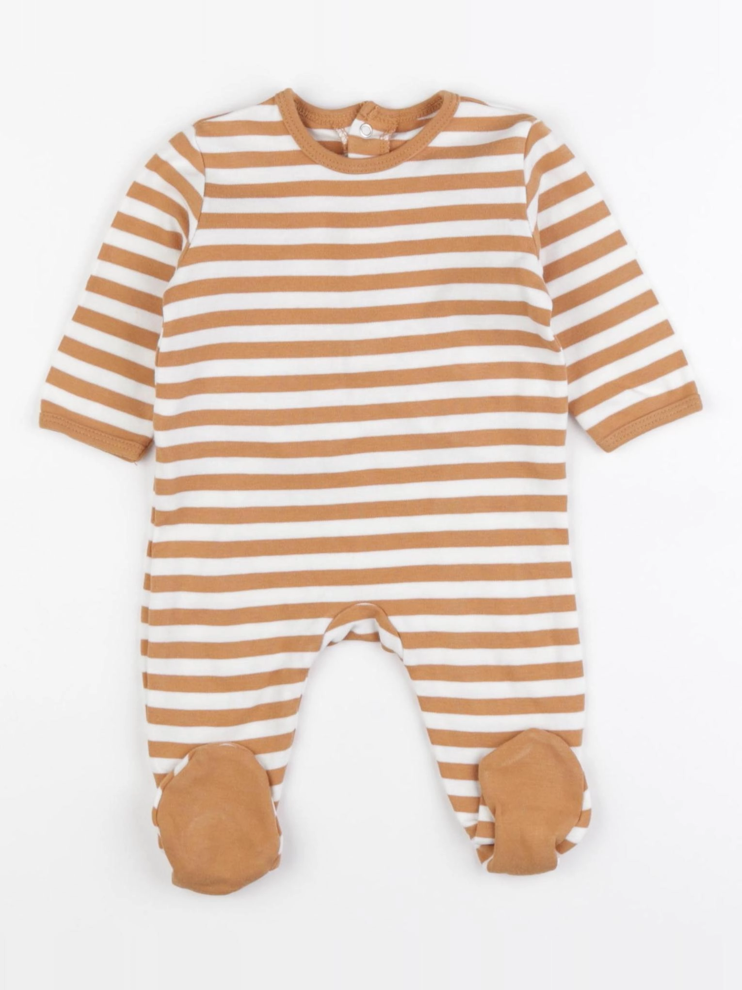 La Redoute - pyjama coton marron, blanc - 3 mois