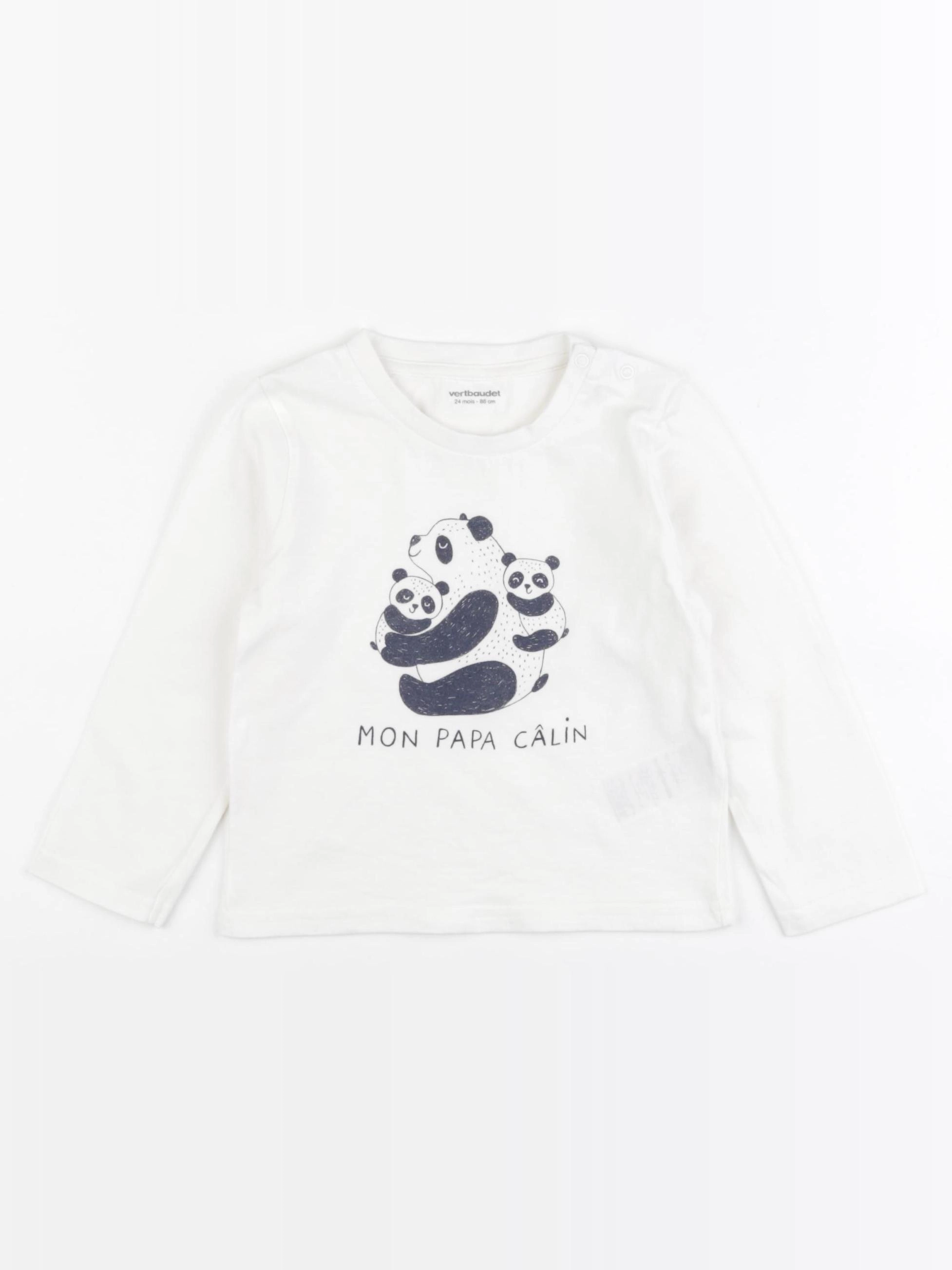 Vertbaudet - tee-shirt blanc - 24 mois