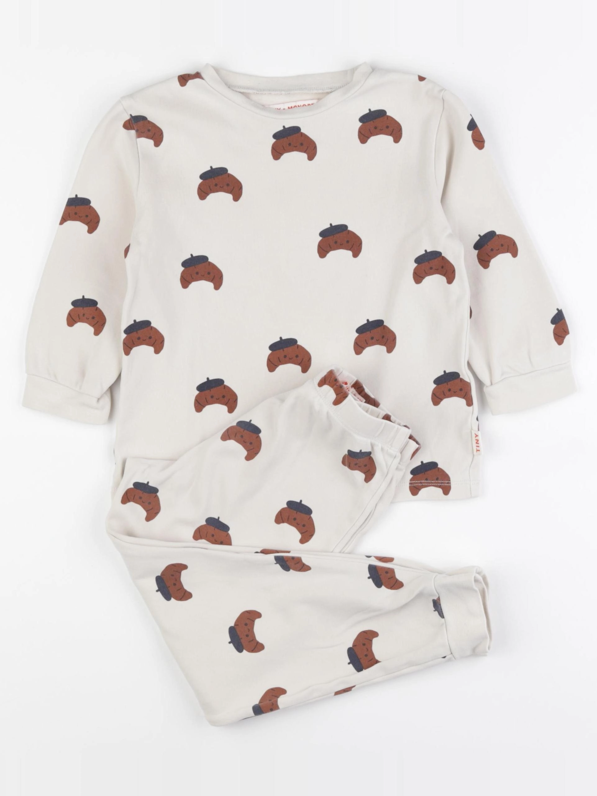 Tiny Cottons - pyjama coton beige, marron - 3/4 ans