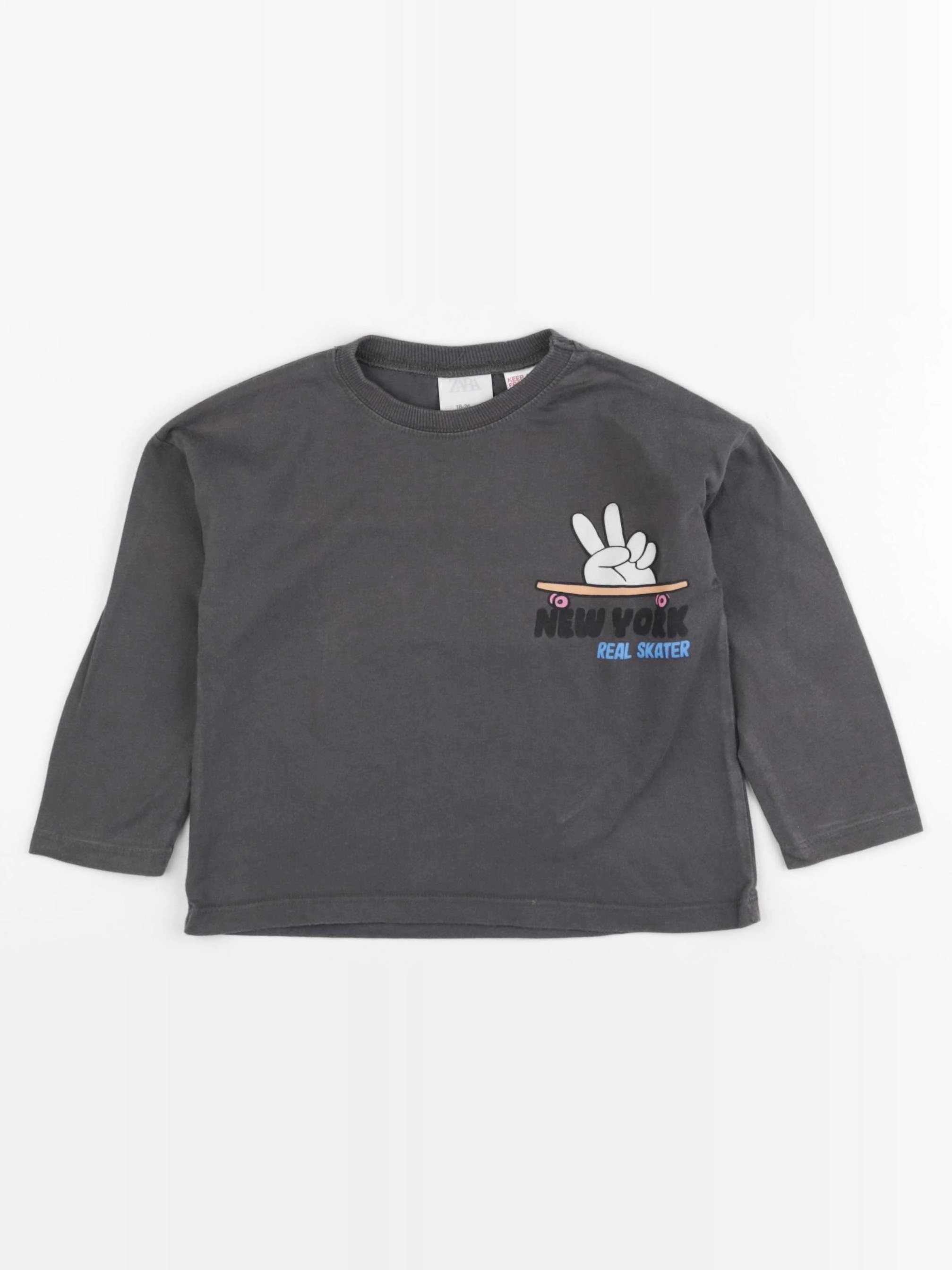 Zara - tee-shirt gris - 18/24 mois