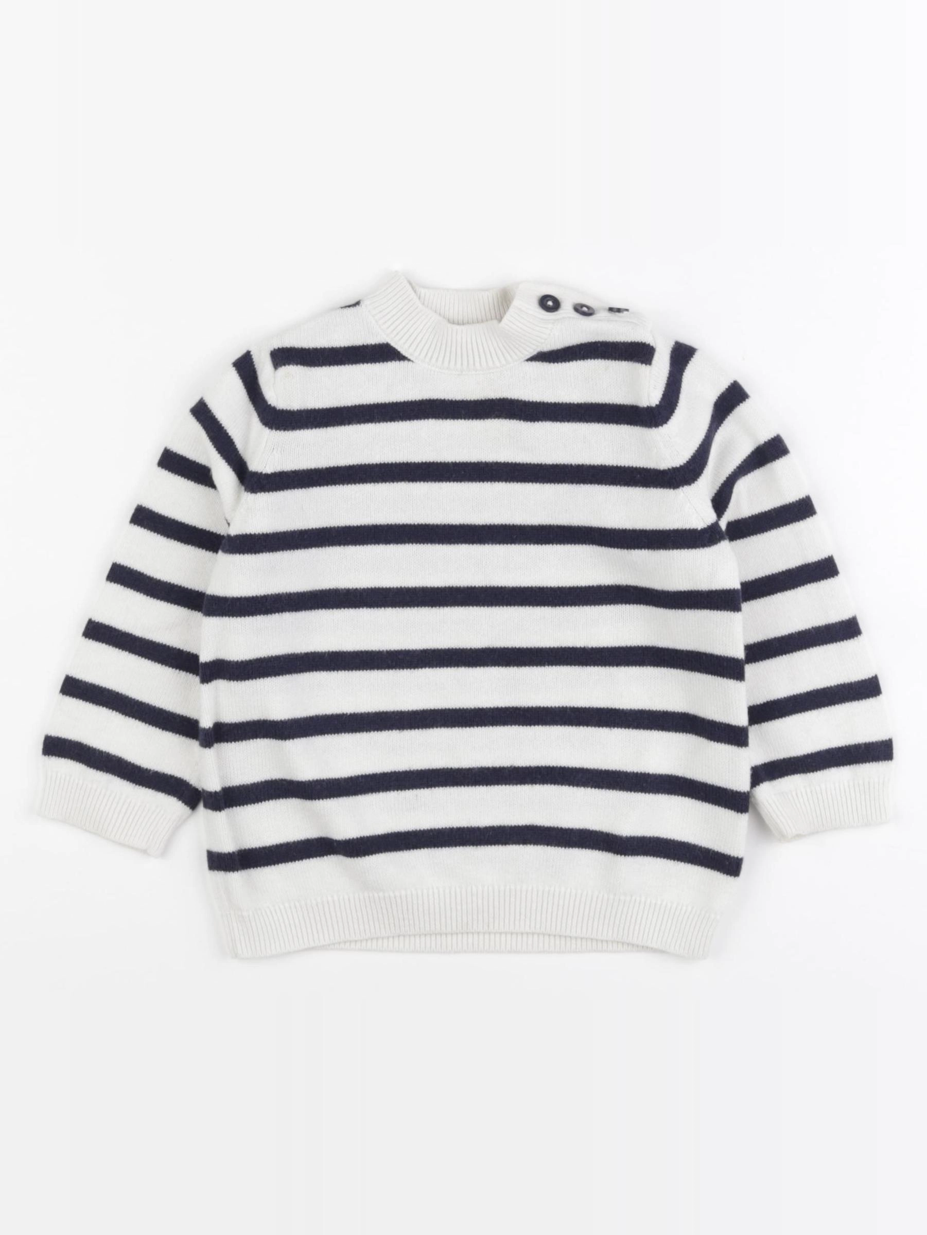 Petit Bateau - pull bleu - 24 mois