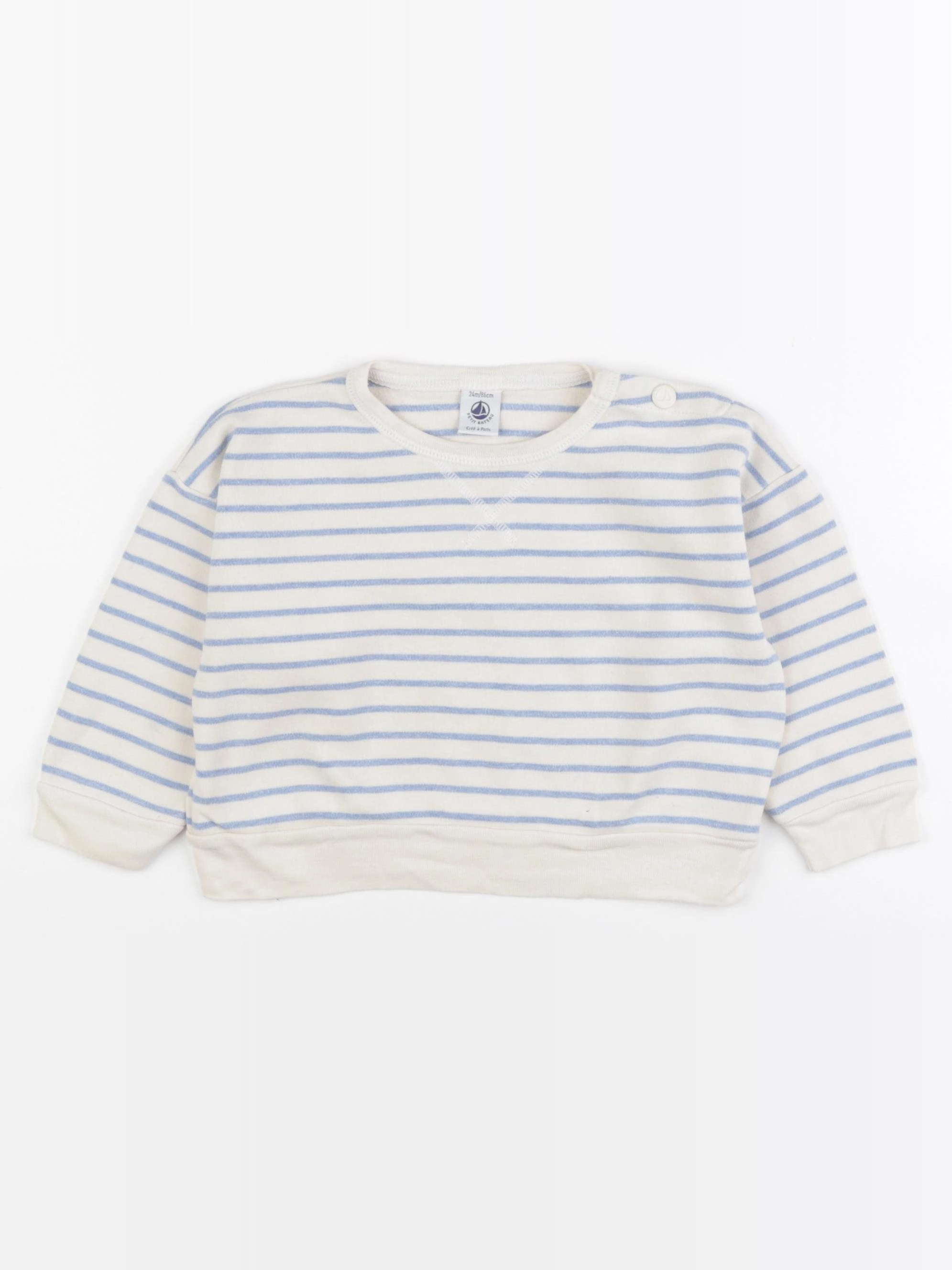 Petit Bateau - sweat bleu - 24 mois