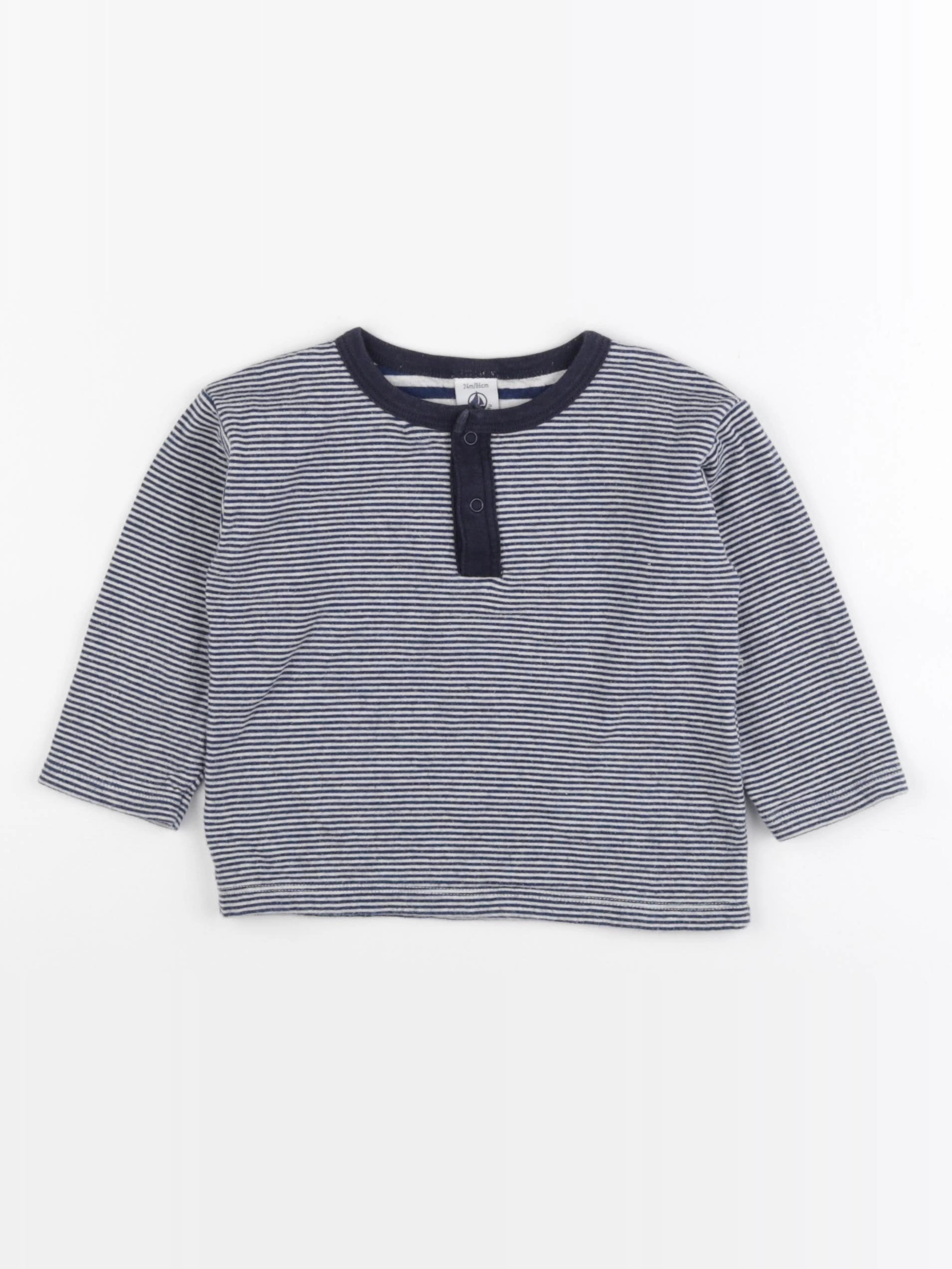 Petit Bateau - tee-shirt bleu - 24 mois