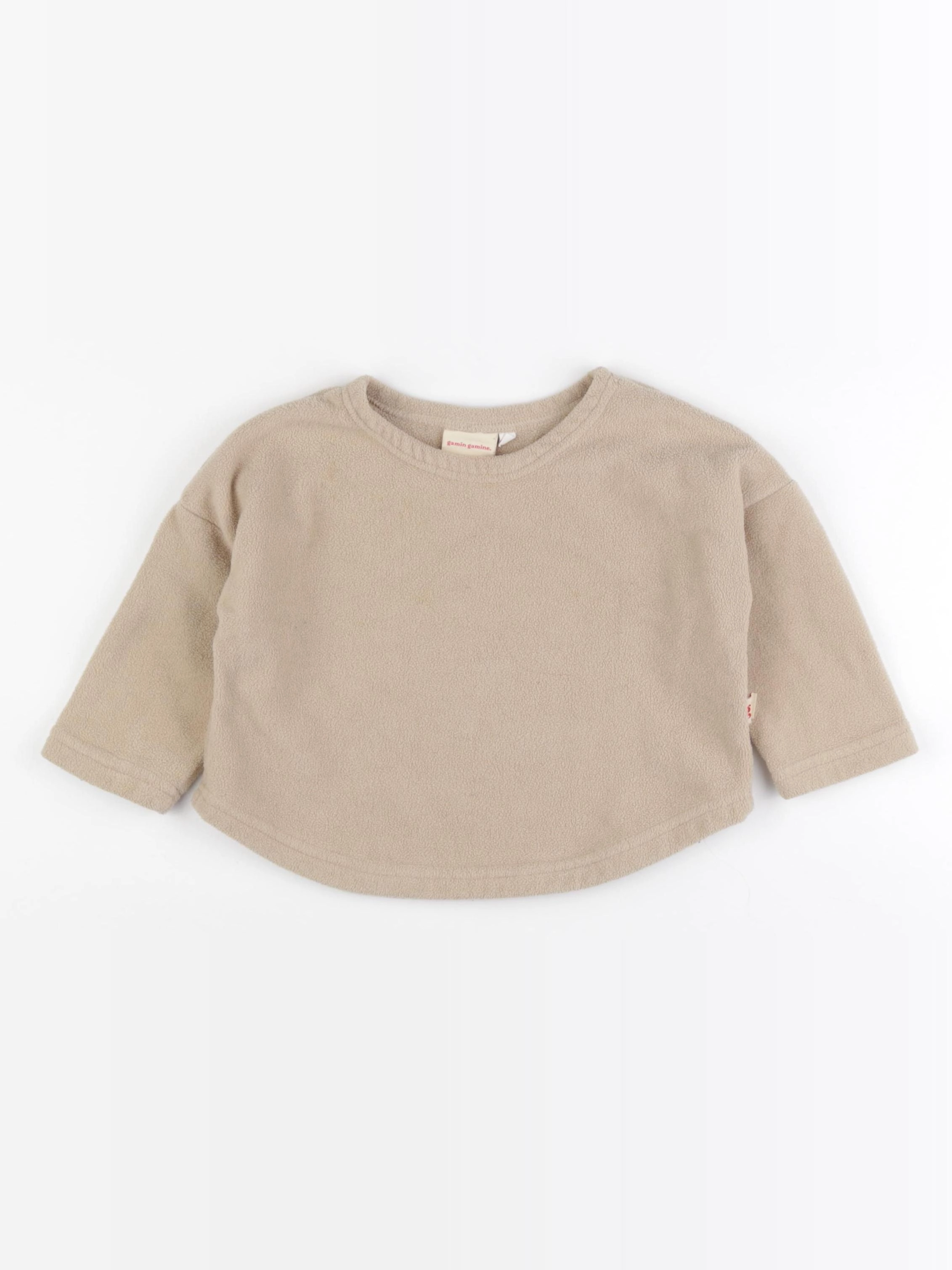 Gamin gamine - sweat beige - 6/12 mois