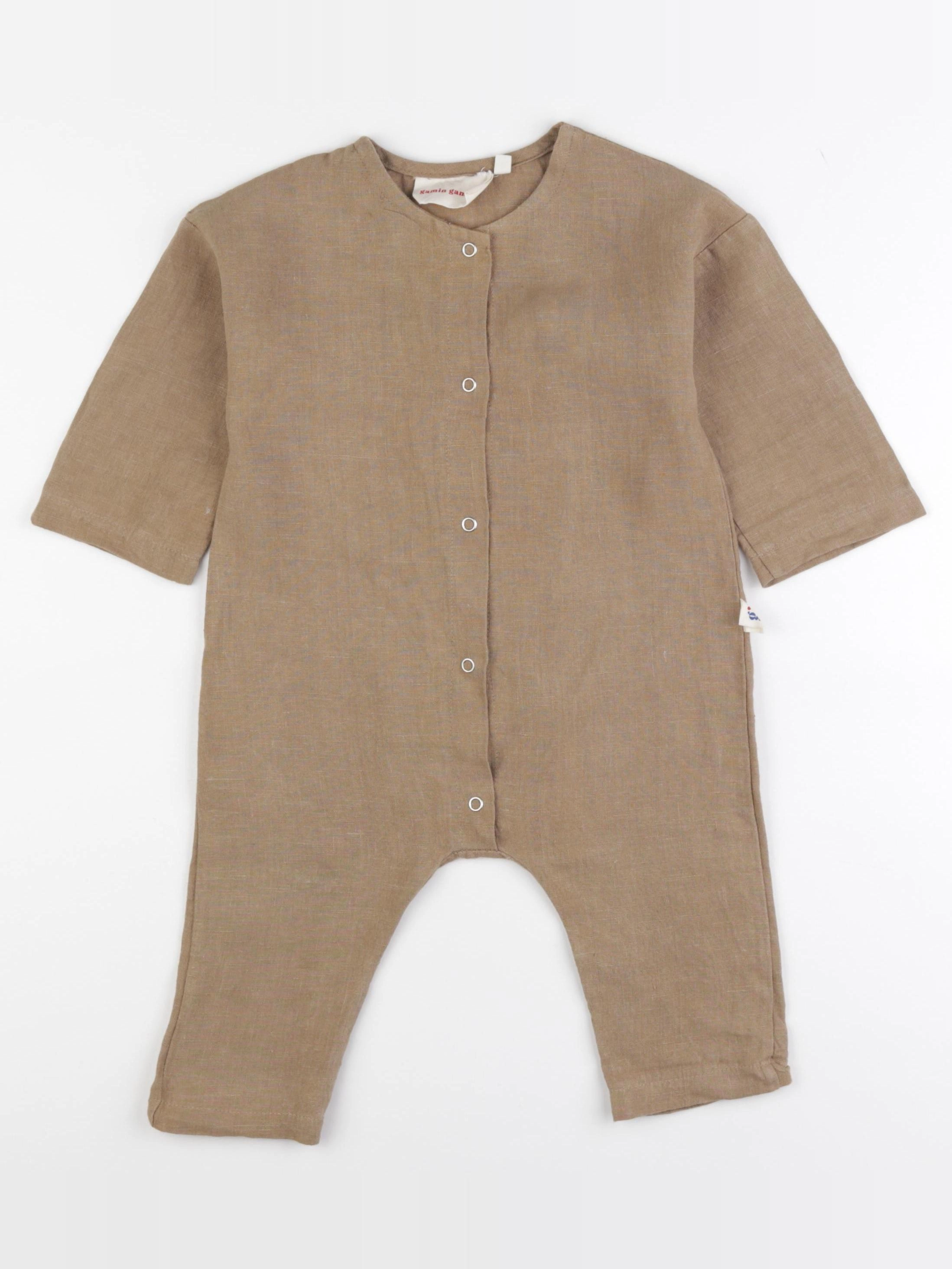 Gamin gamine - combinaison marron - 6/12 mois