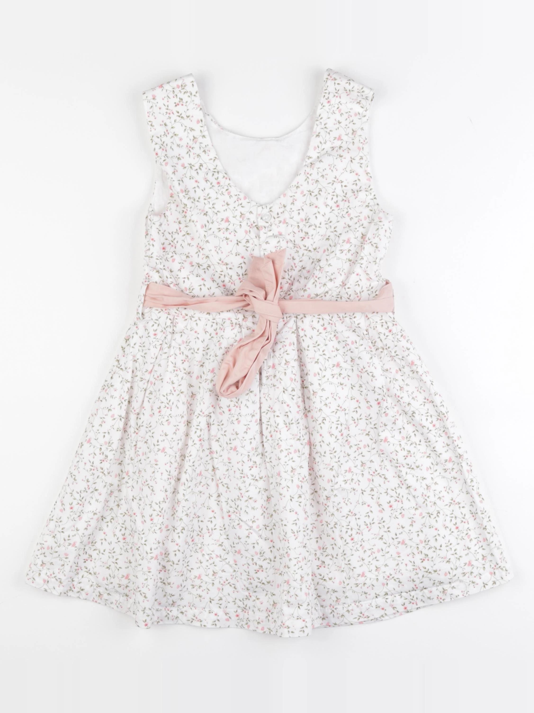 Vertbaudet - robe blanc, rose - 8 ans