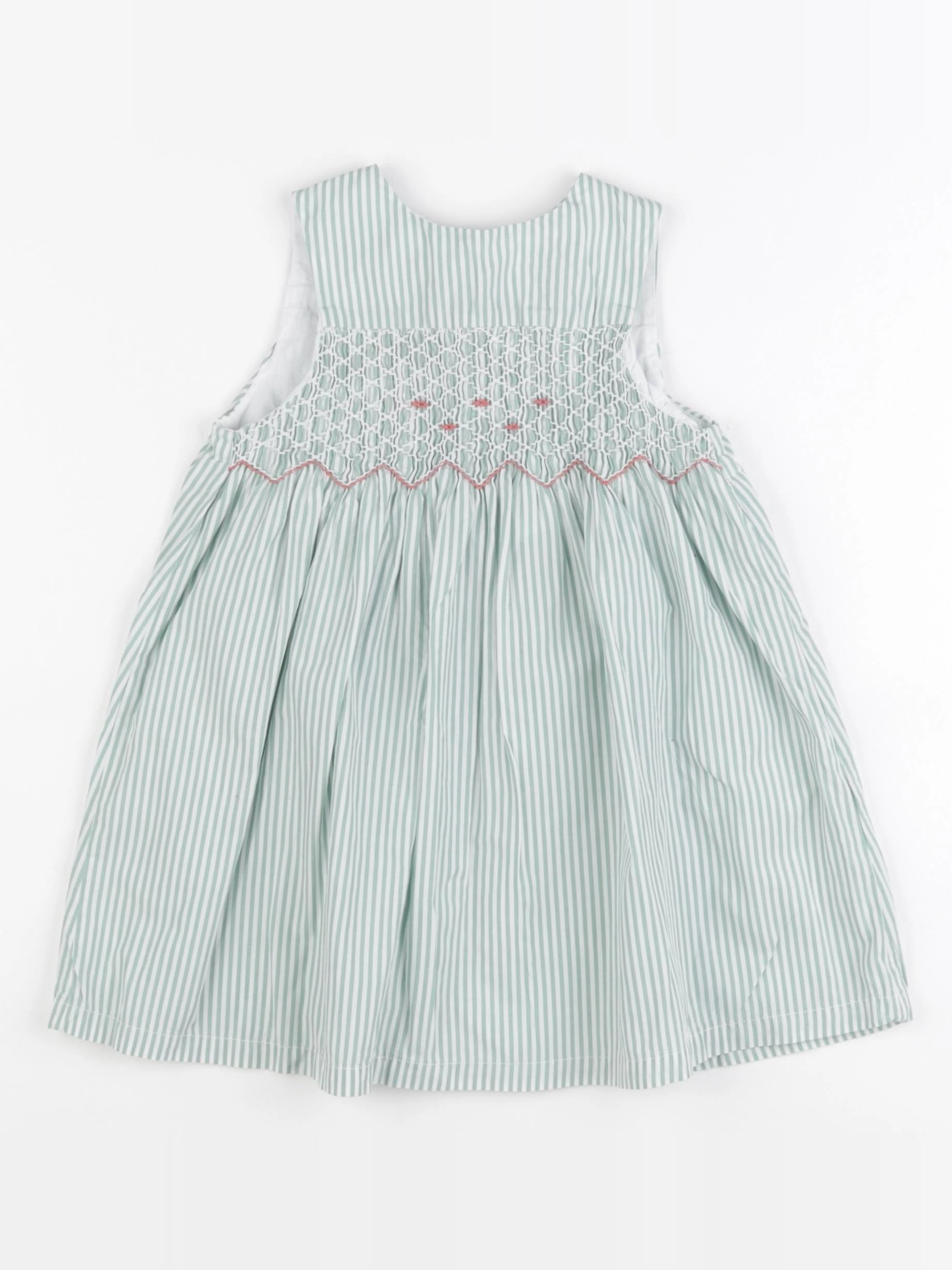 Cyrillus - robe blanc, vert - 24 mois