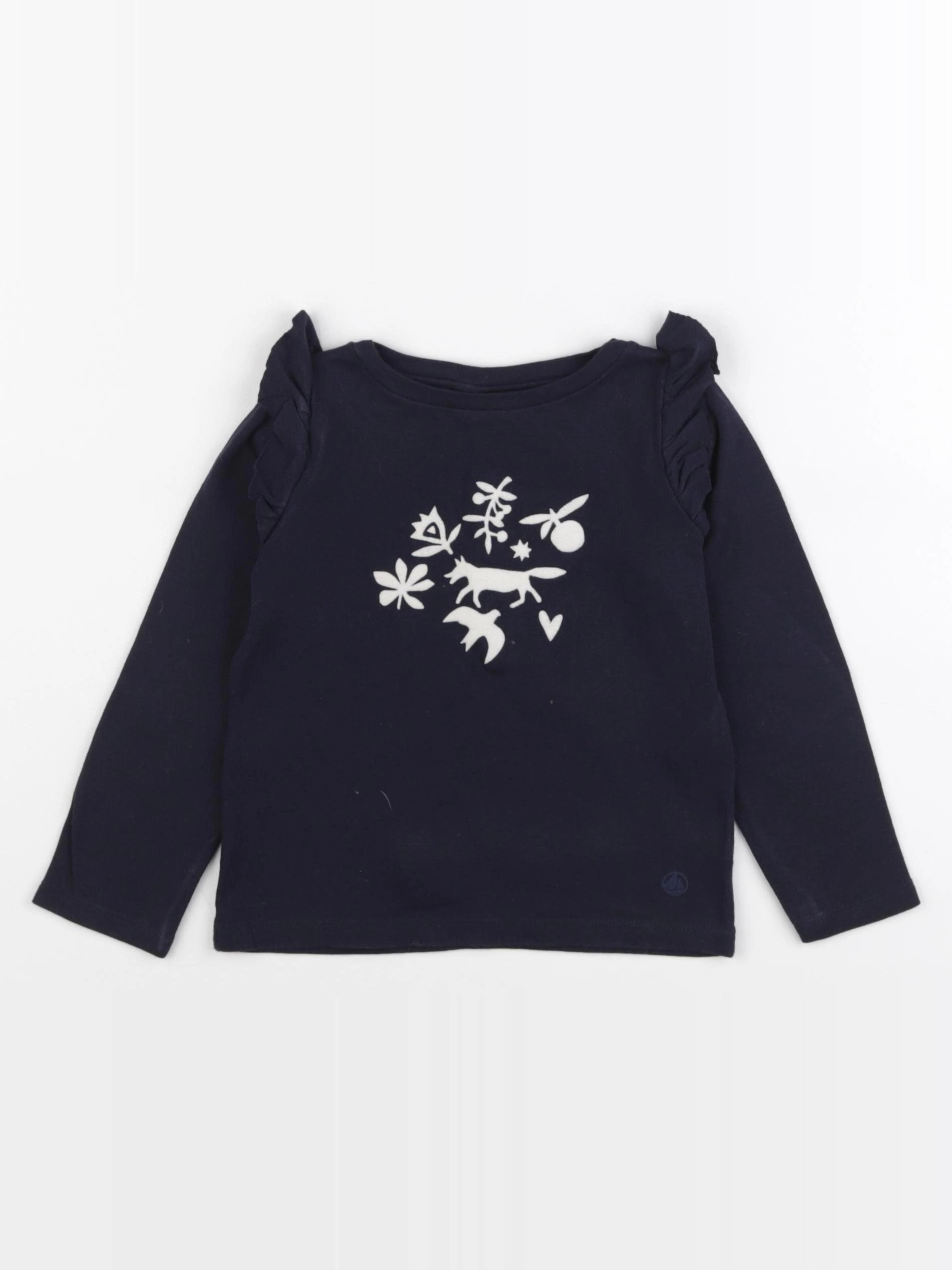 Petit Bateau - tee-shirt bleu - 3 ans