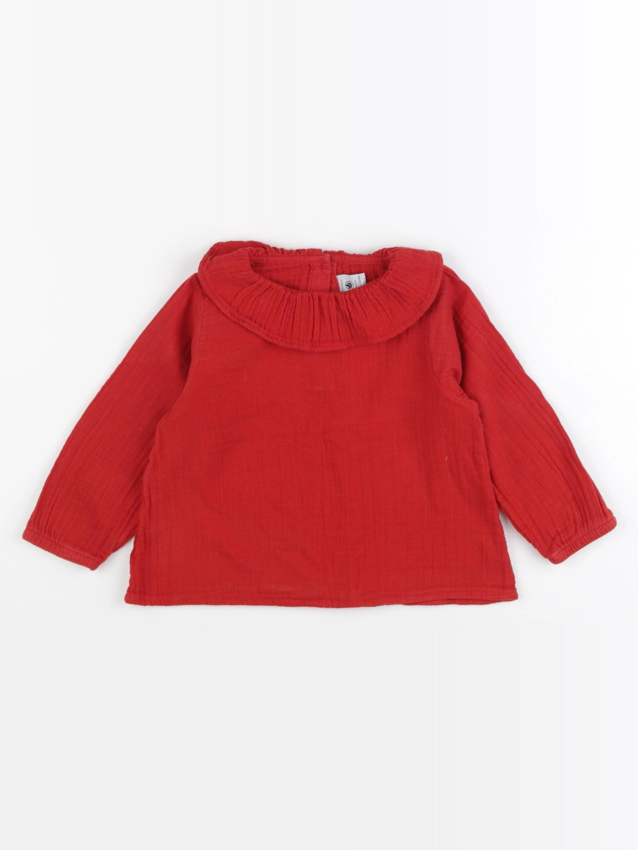 Petit Bateau - blouse rouge - 24 mois