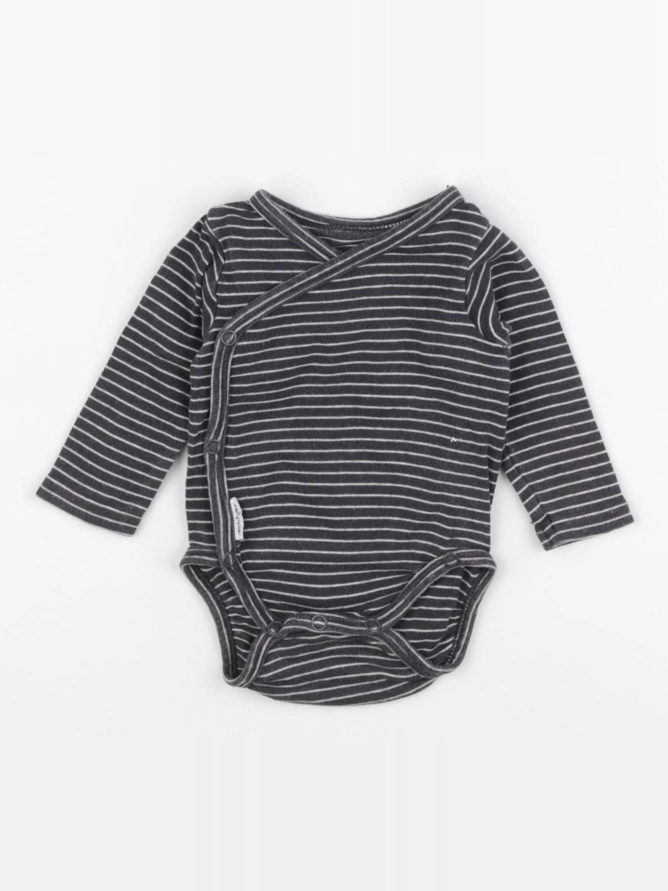 H&M - body gris - 0/1 mois