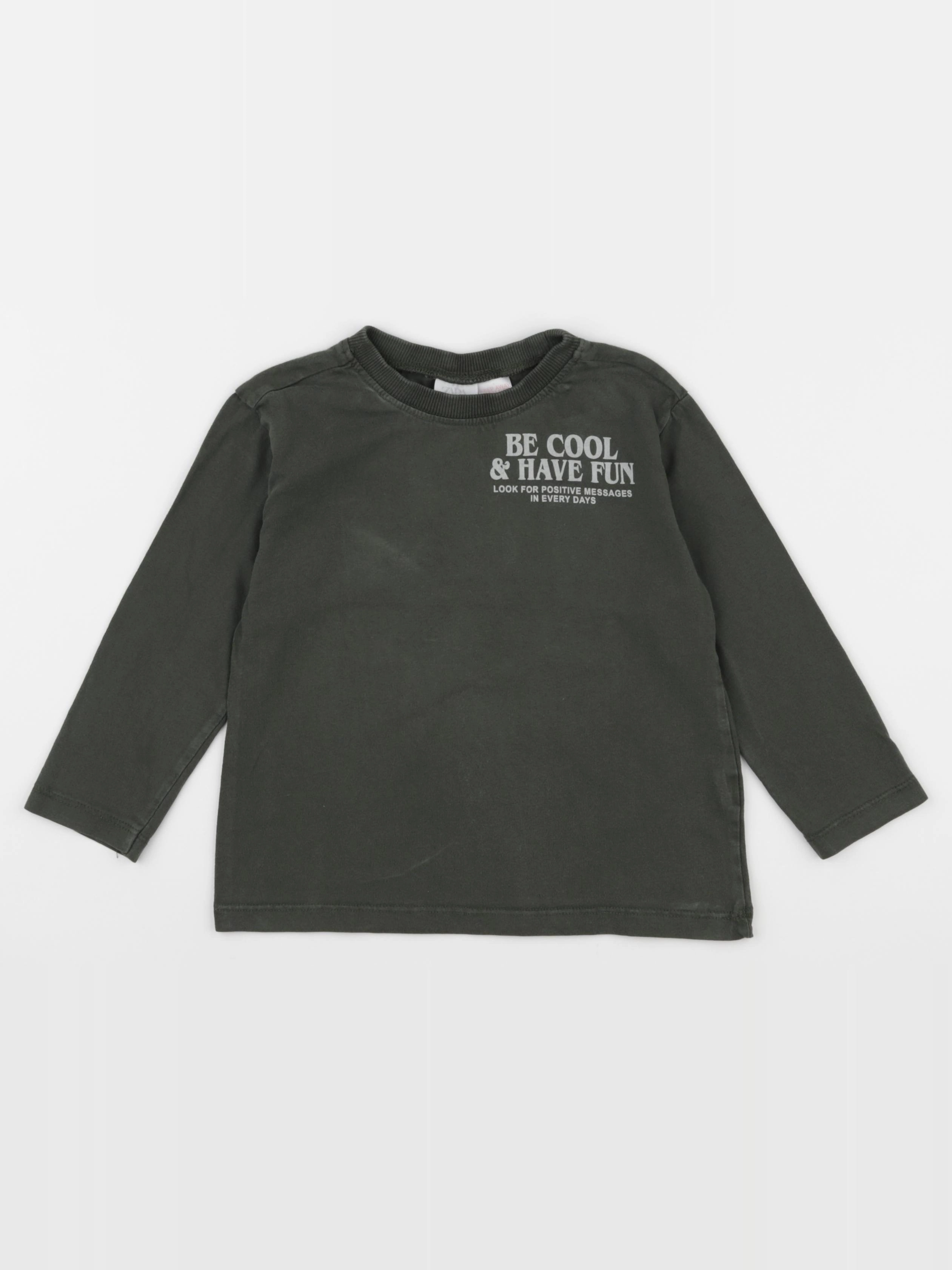 Zara - tee-shirt imprimé au dos vert - 3/4 ans