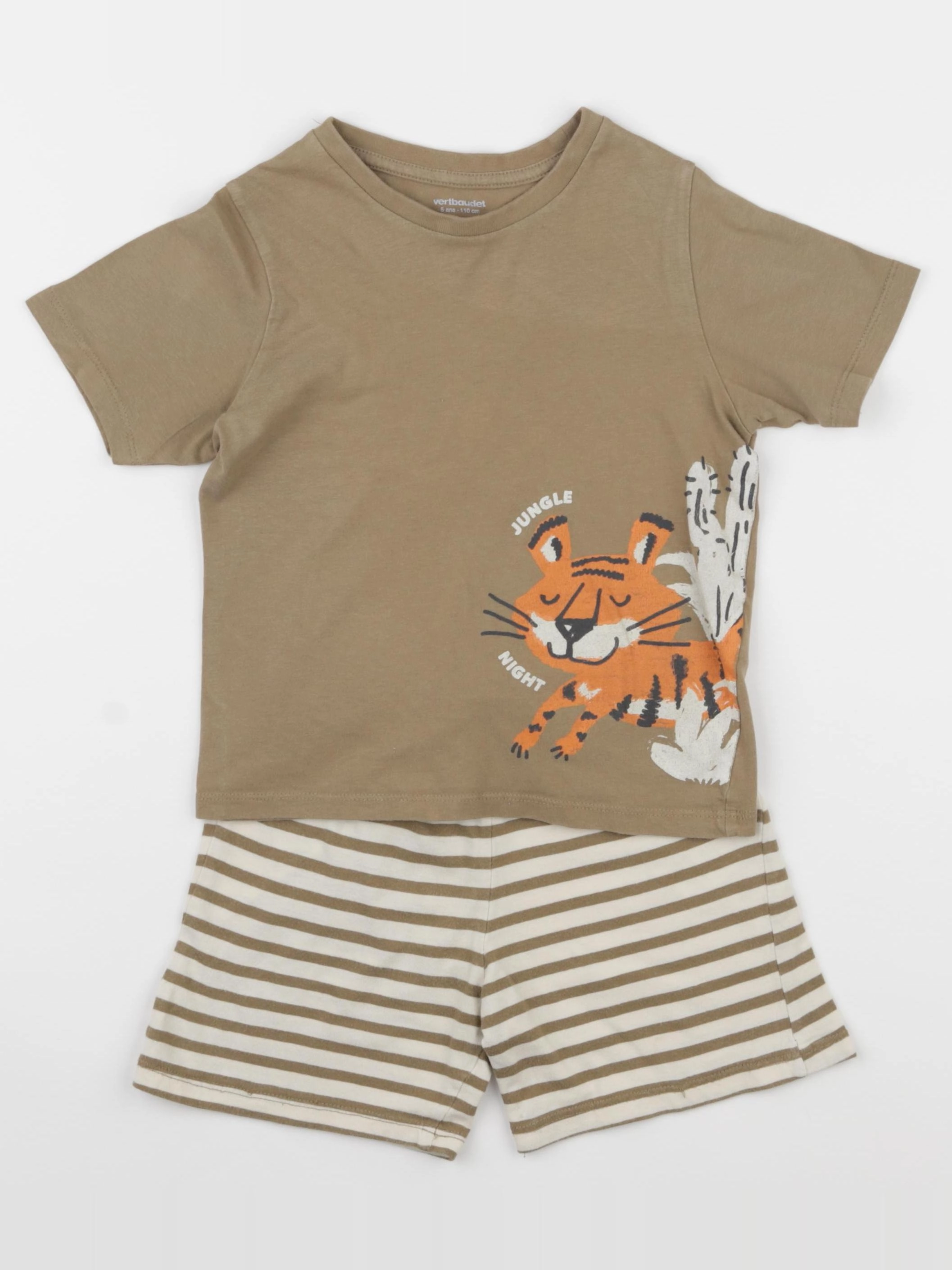 Vertbaudet - pyjama coton marron - 5 ans