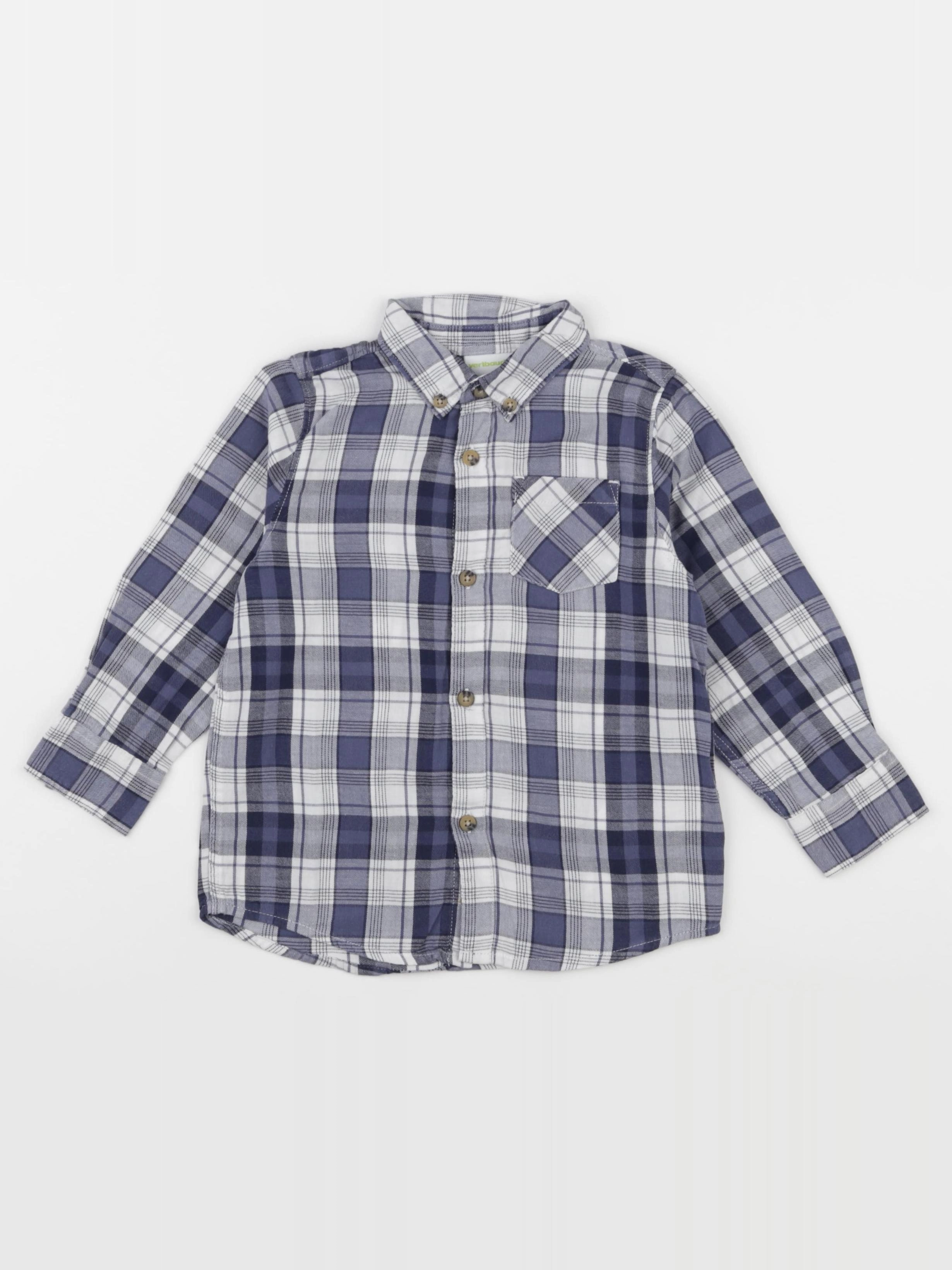 Vertbaudet - chemise blanc, bleu - 4 ans