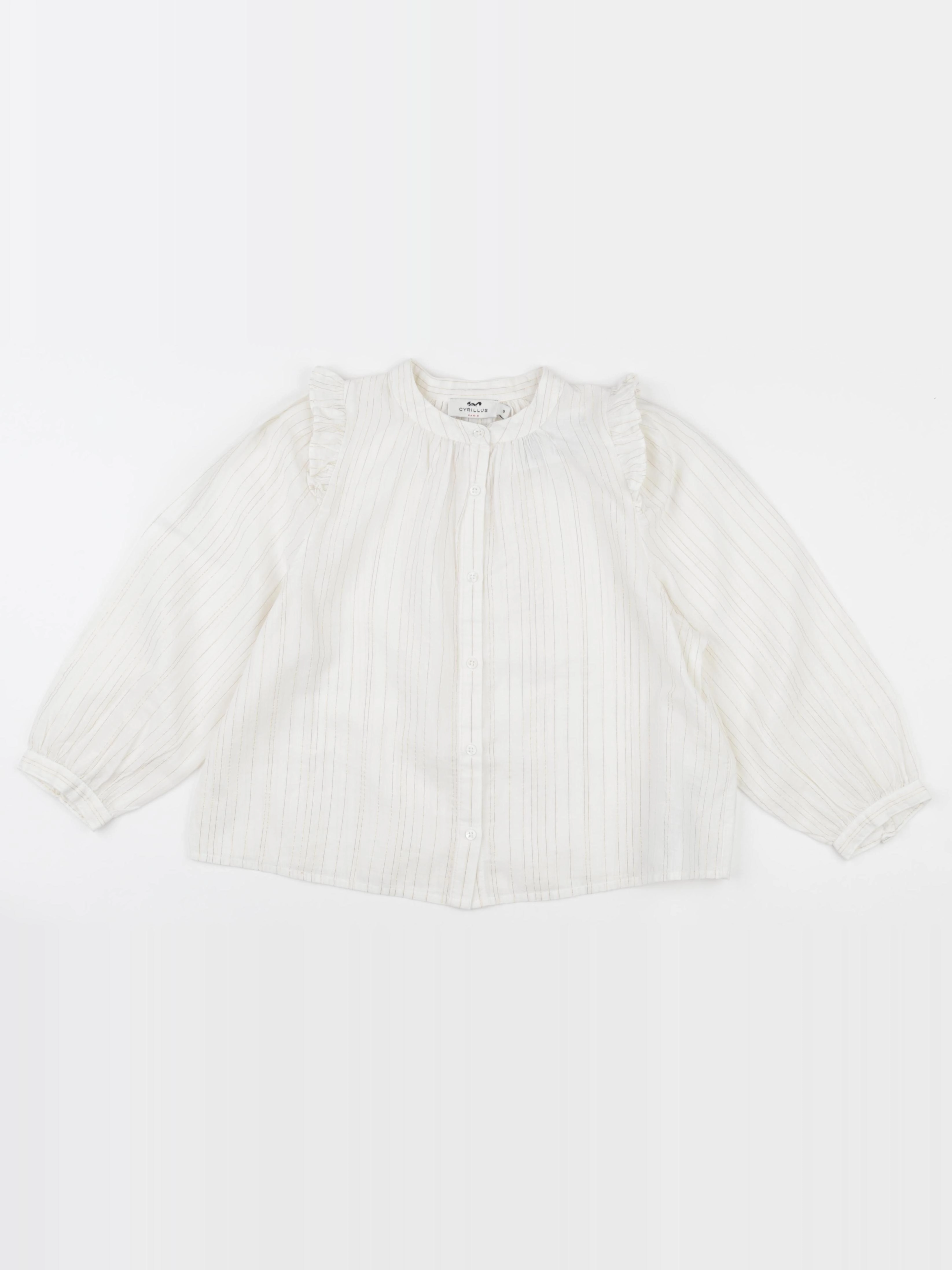 Cyrillus - blouse blanc, or - 8 ans