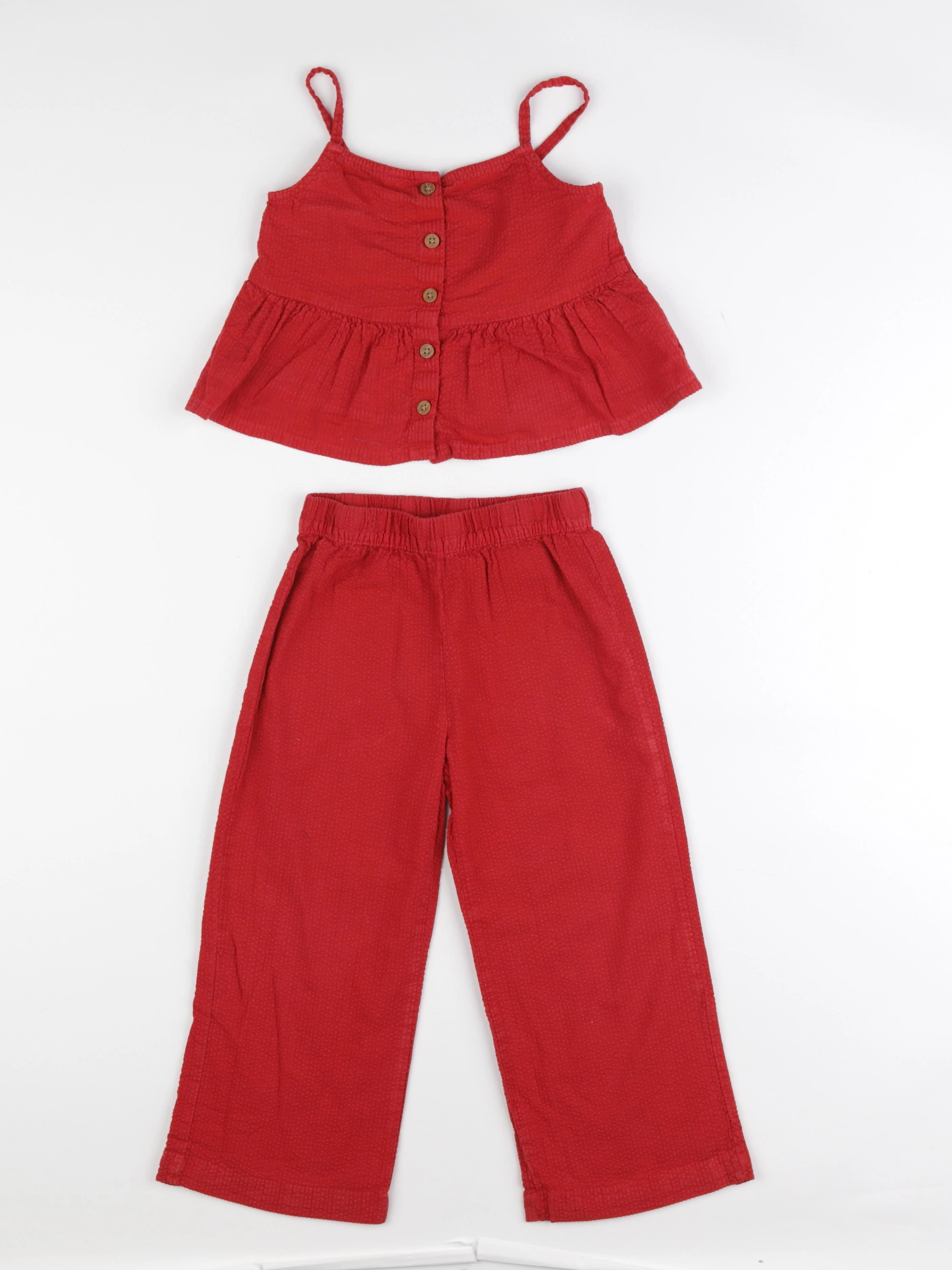 H&M - ensemble rouge - 3/4 ans