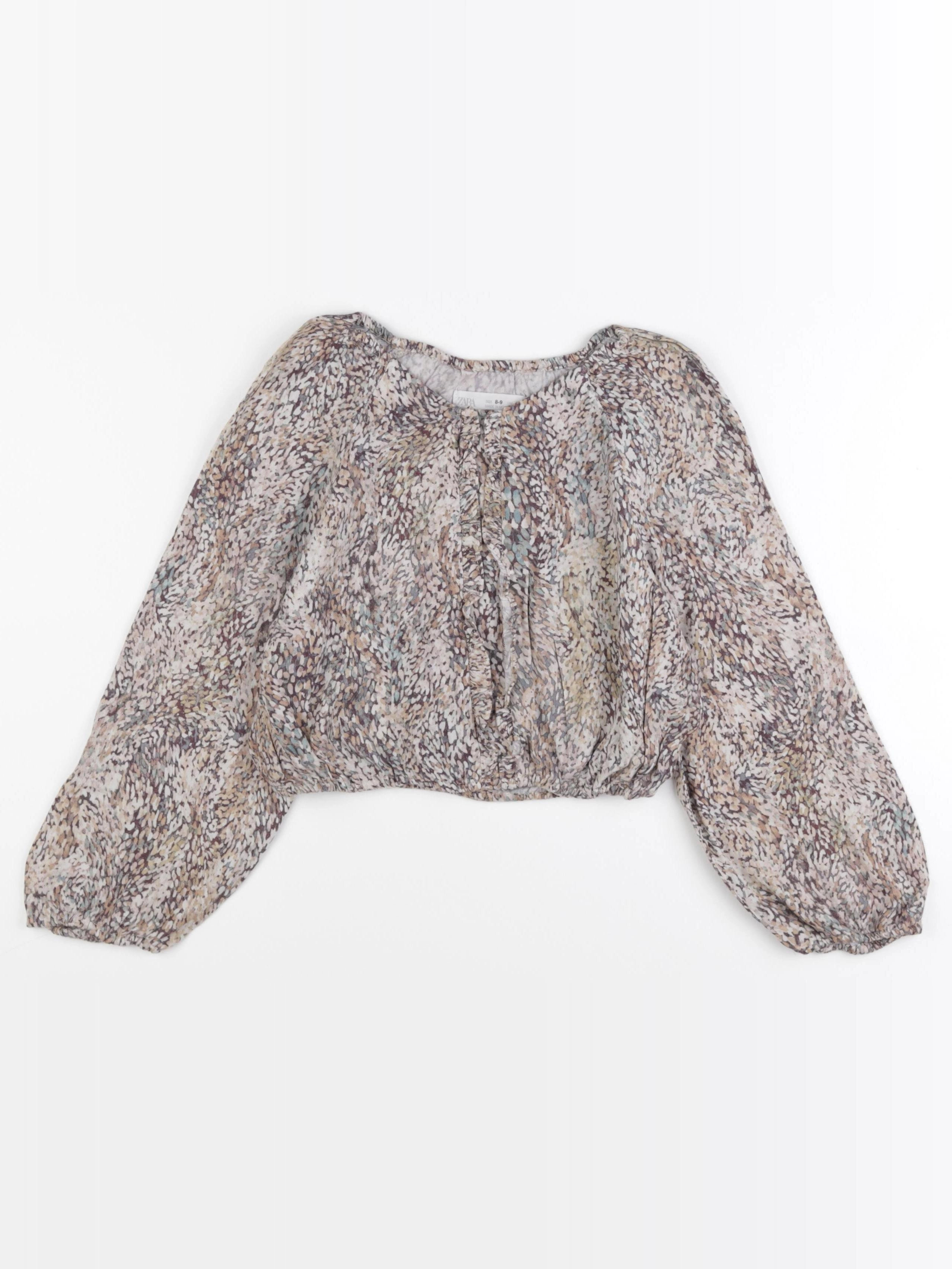 Zara - blouse beige, marron - 8/9 ans