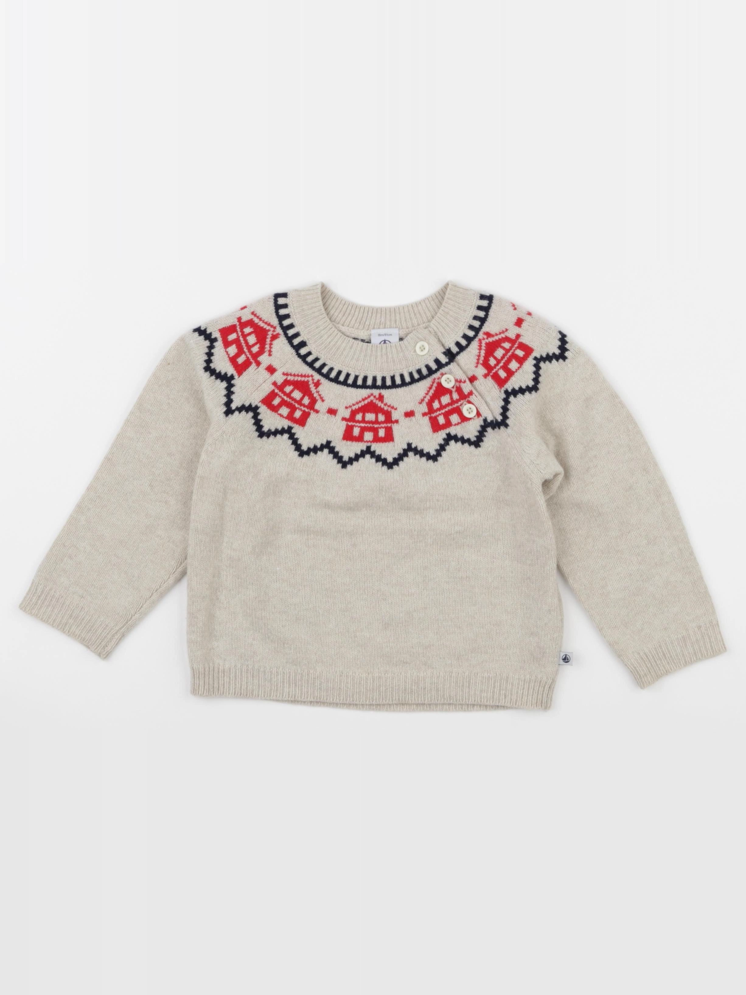 Petit Bateau - pull beige - 18 mois