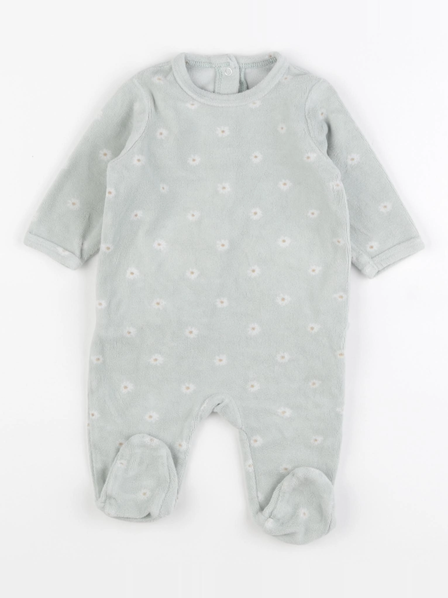 Vertbaudet - pyjama velours vert - 3 mois