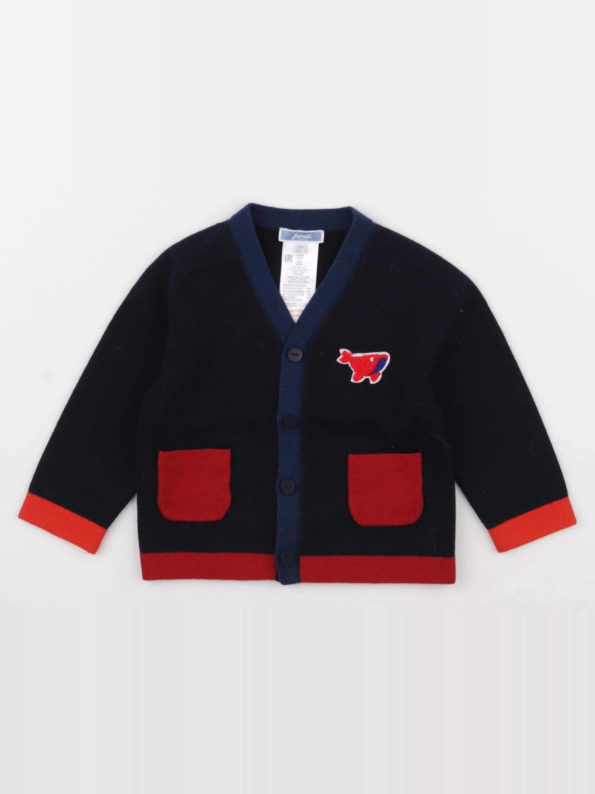 Jacadi - gilet bleu - 18 mois