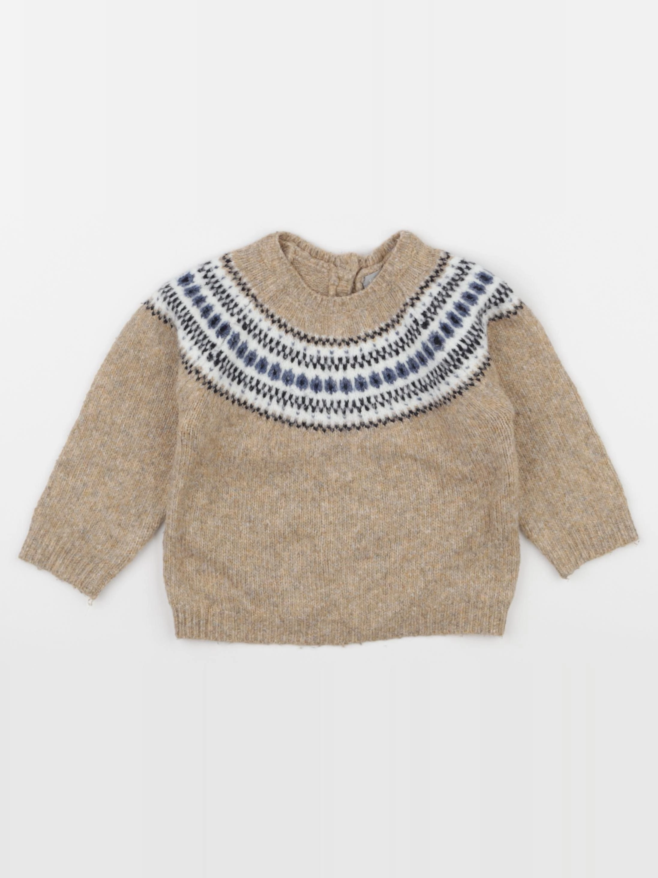 Boutchou - pull bleu, marron - 18 mois