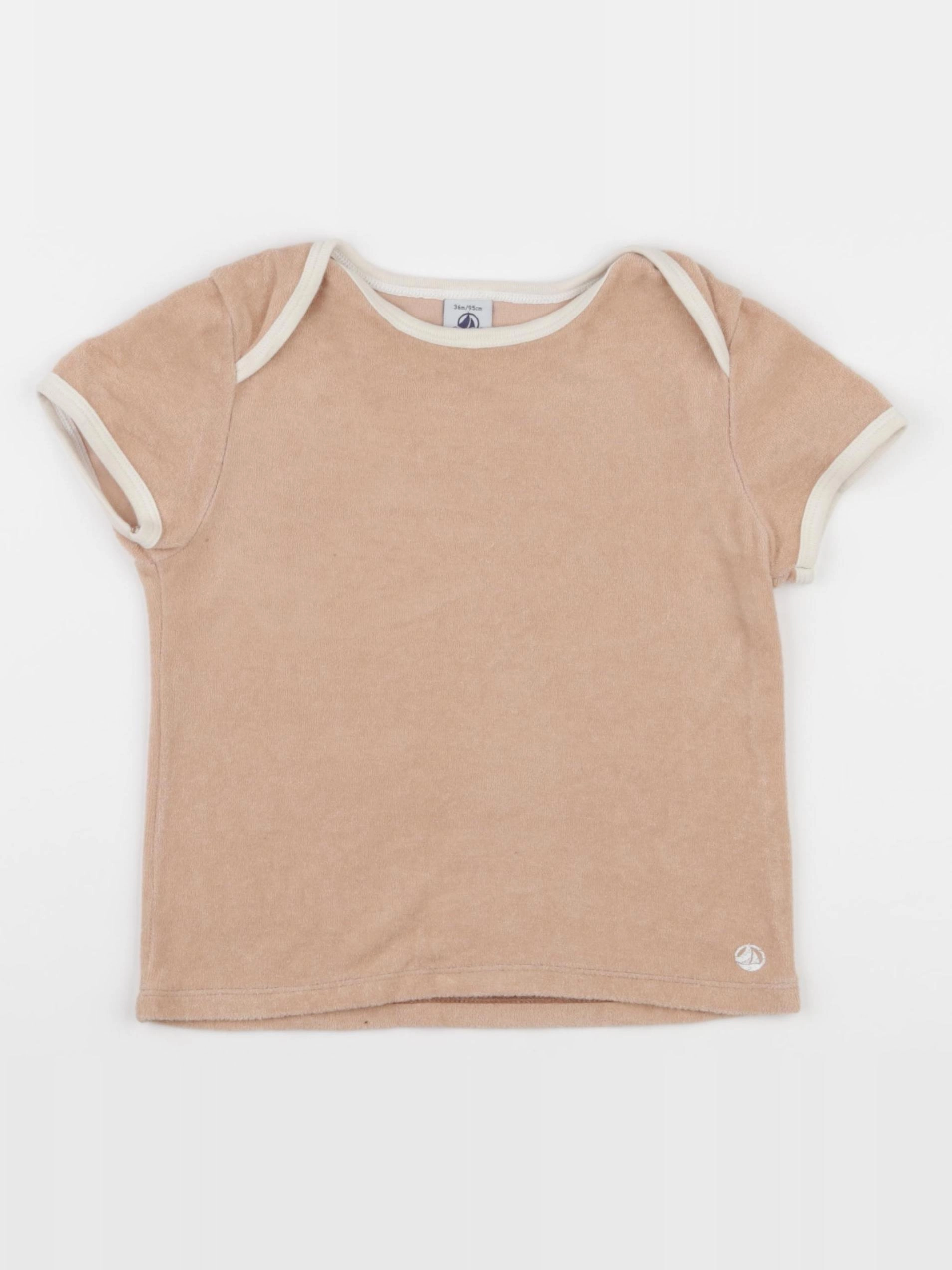 Petit Bateau - tee-shirt marron - 36 mois