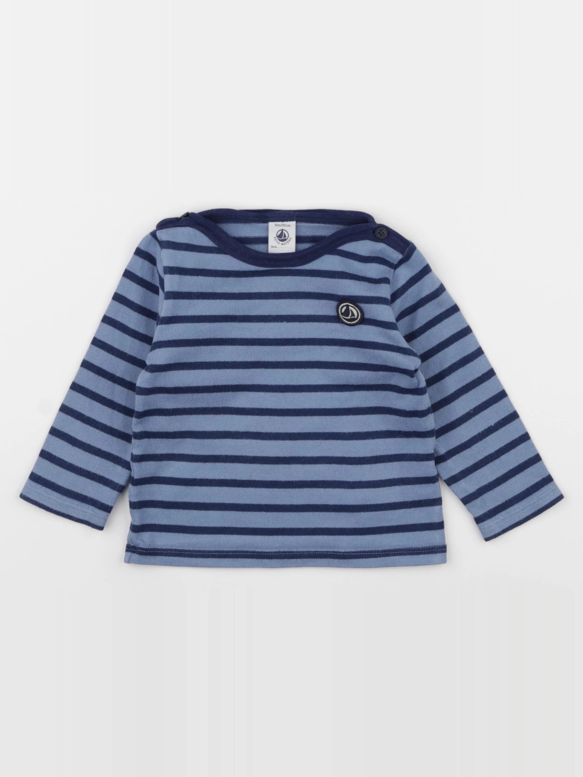 Petit Bateau - tee-shirt bleu - 18 mois